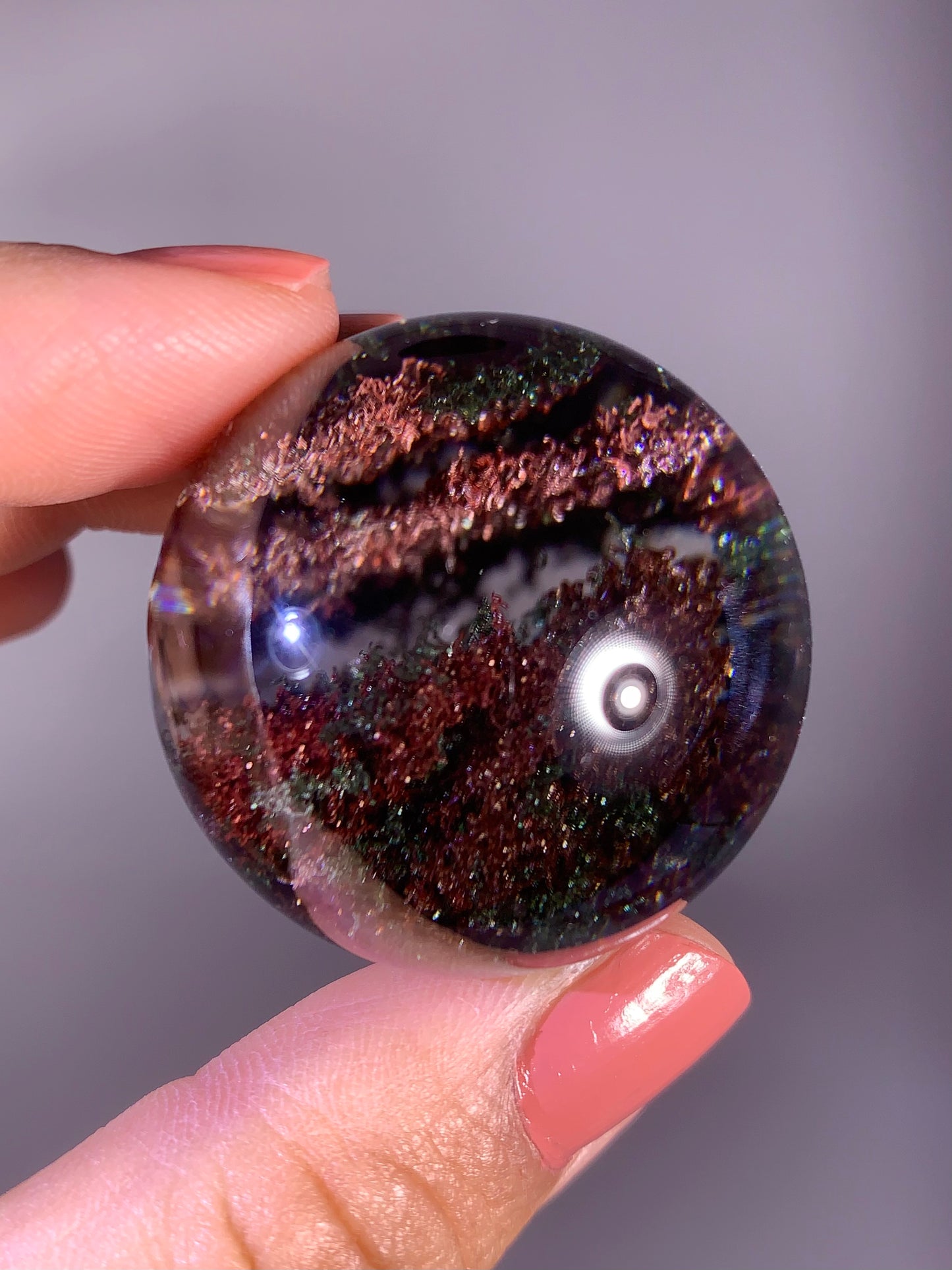 Collector’s Grade Shimmery Four Seasons Garden Quartz Sphere from Brazil