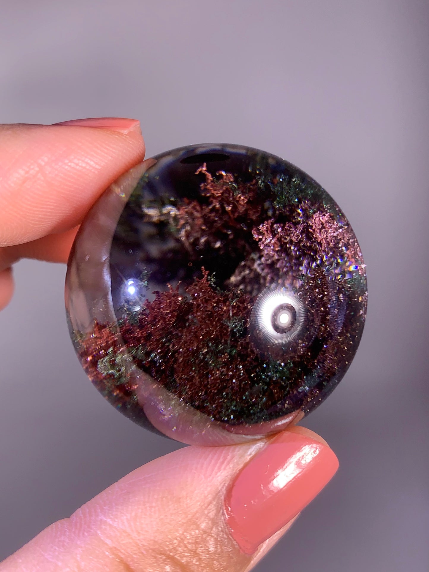 Collector’s Grade Shimmery Four Seasons Garden Quartz Sphere from Brazil
