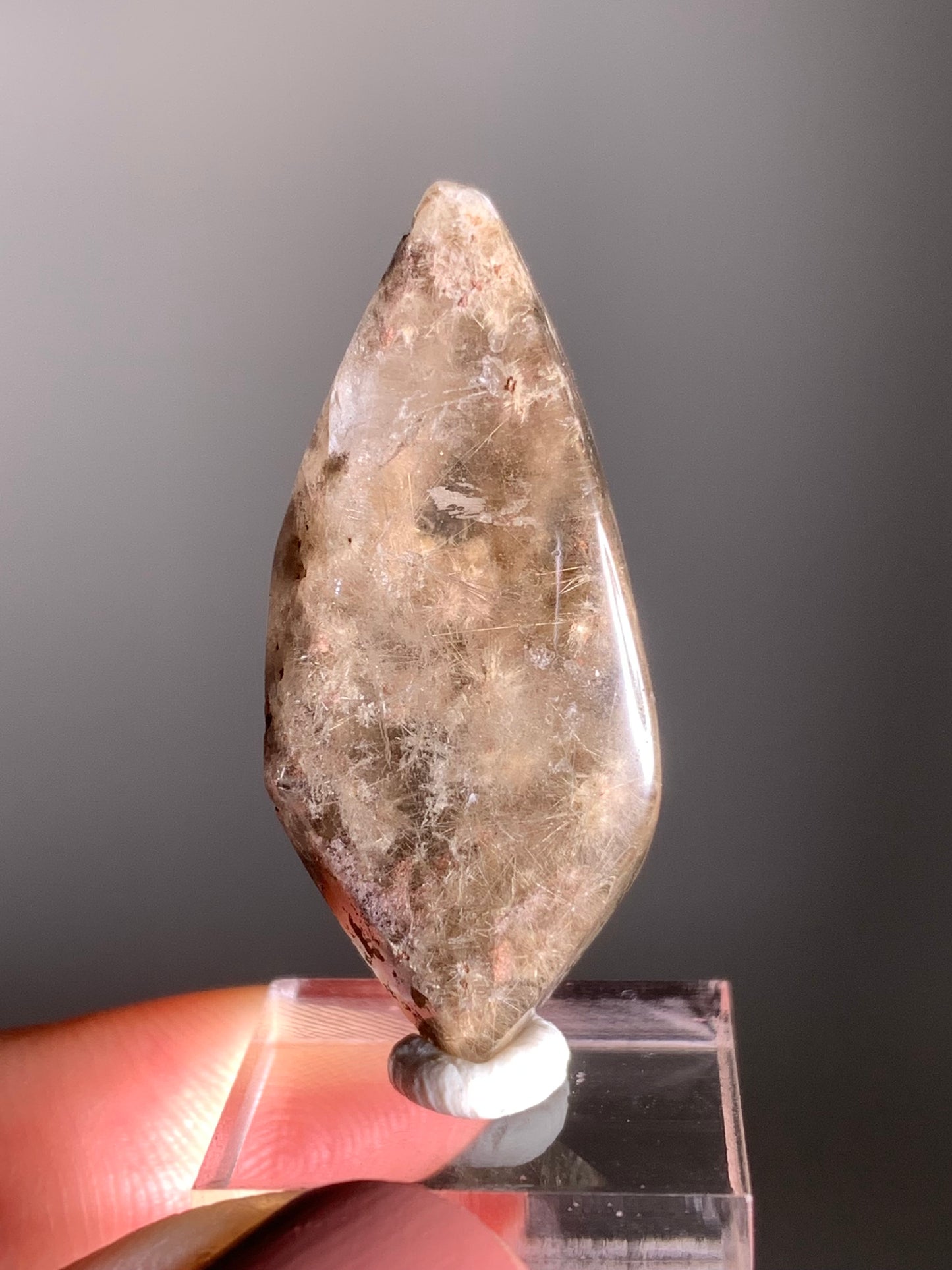 Rare, Richly Packed White-Gold Flower Rutile Quartz with Purple Garden Inclusions – Polished Freeform