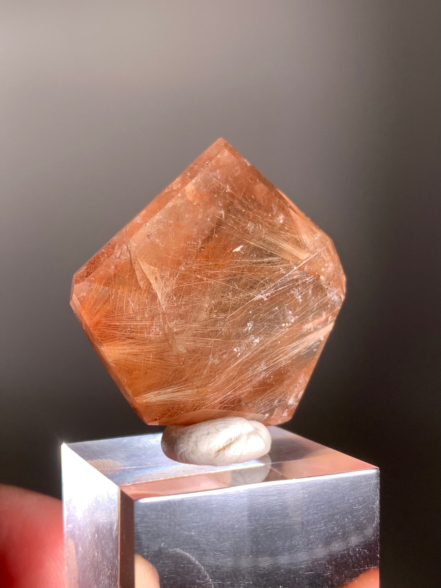 Rare Pink, Peach, and Gold Rutile Quartz Polished Freeform