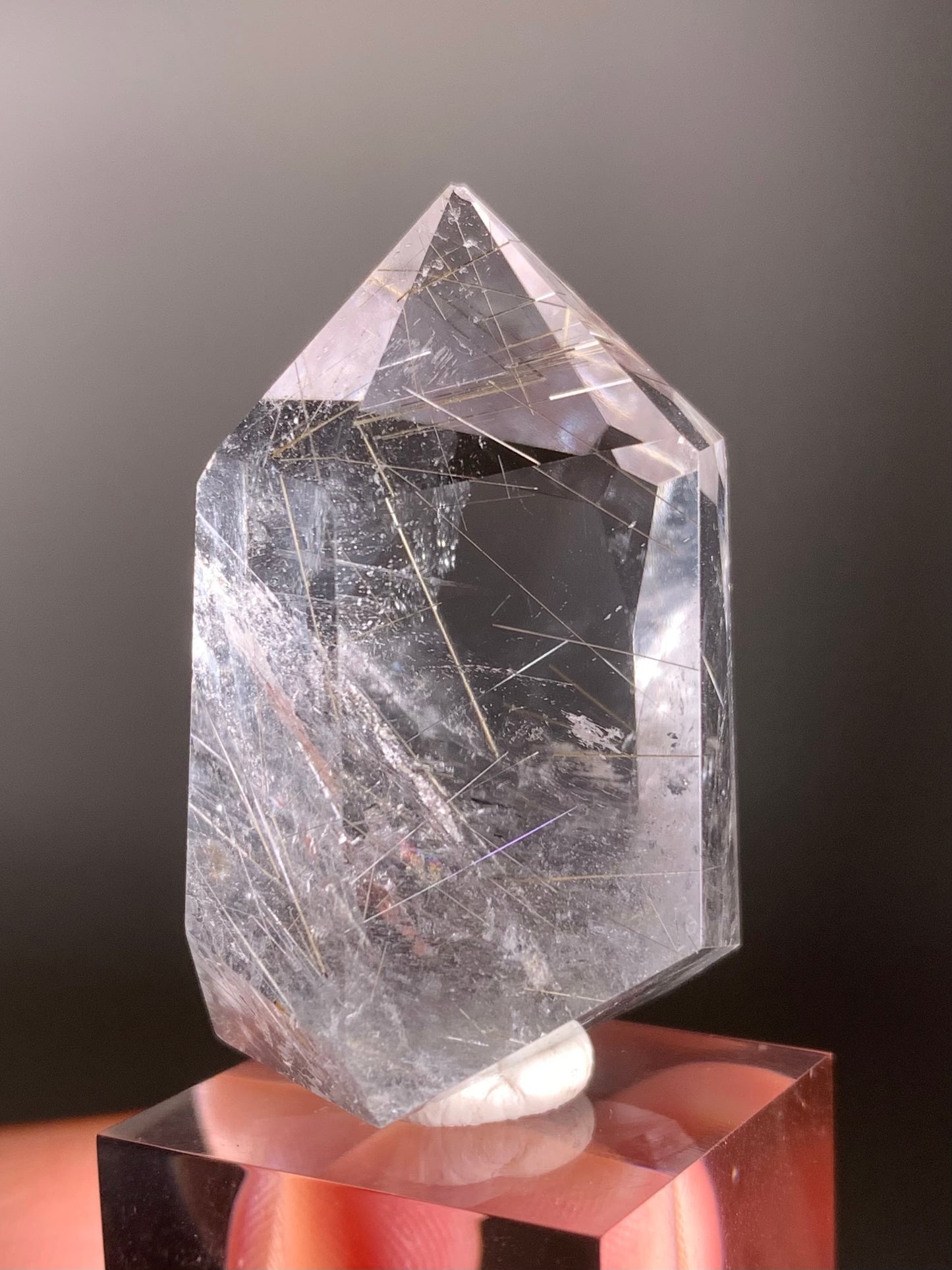 Silver and Gold Rutile Polished Tower