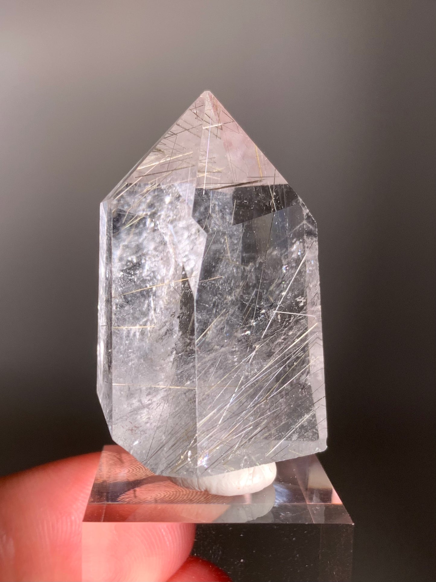 Silver and Gold Rutile Polished Tower