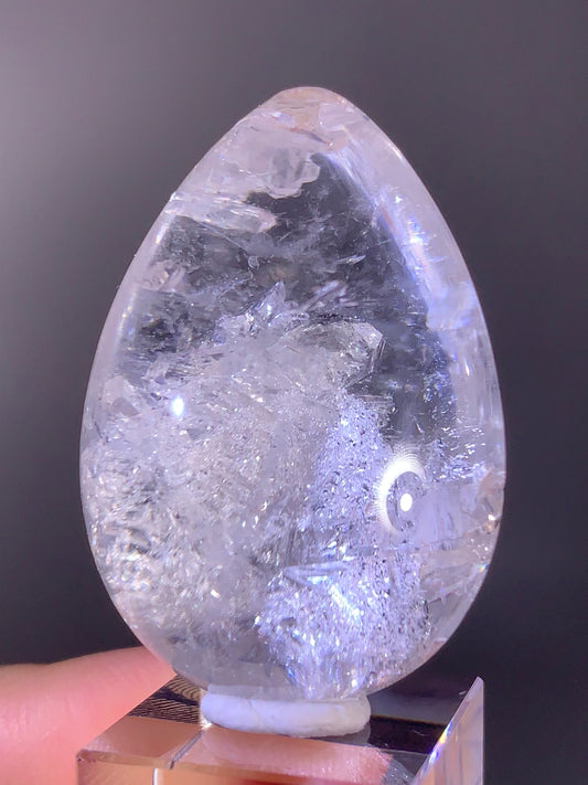 Sparkling Quartz-in-Quartz Cluster Polished Teardrop – Madagascar