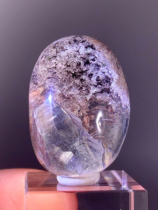 High-Quality Purple Garden Quartz-in-Quartz Manifestation Cabochon – Brazil