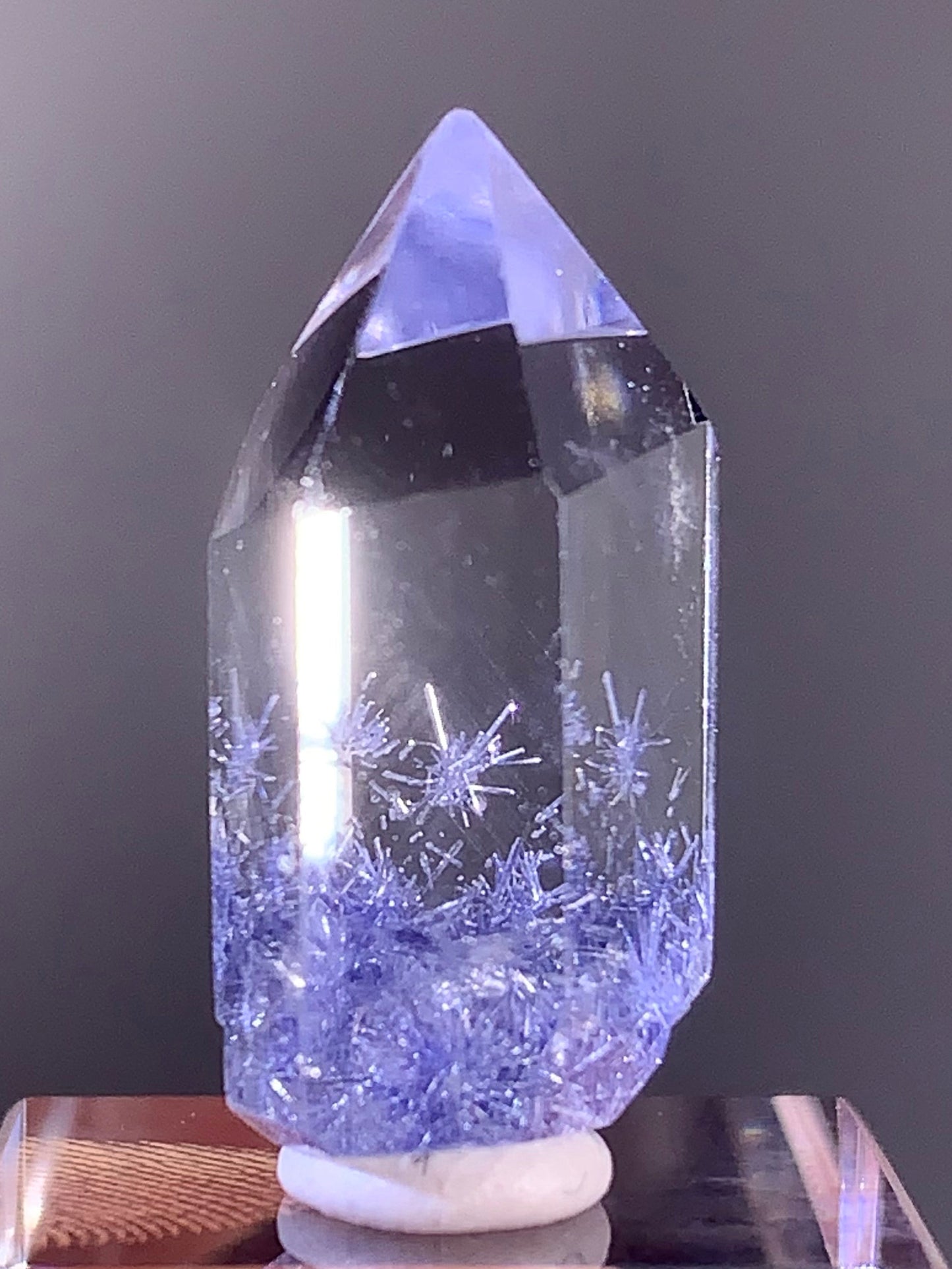 High-Quality Blue Dumortierite Quartz Tower from Brazil | Polished Crystal Point