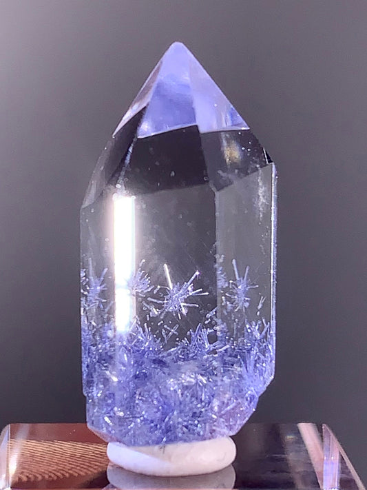 High-Quality Blue Dumortierite Quartz Tower from Brazil | Polished Crystal Point
