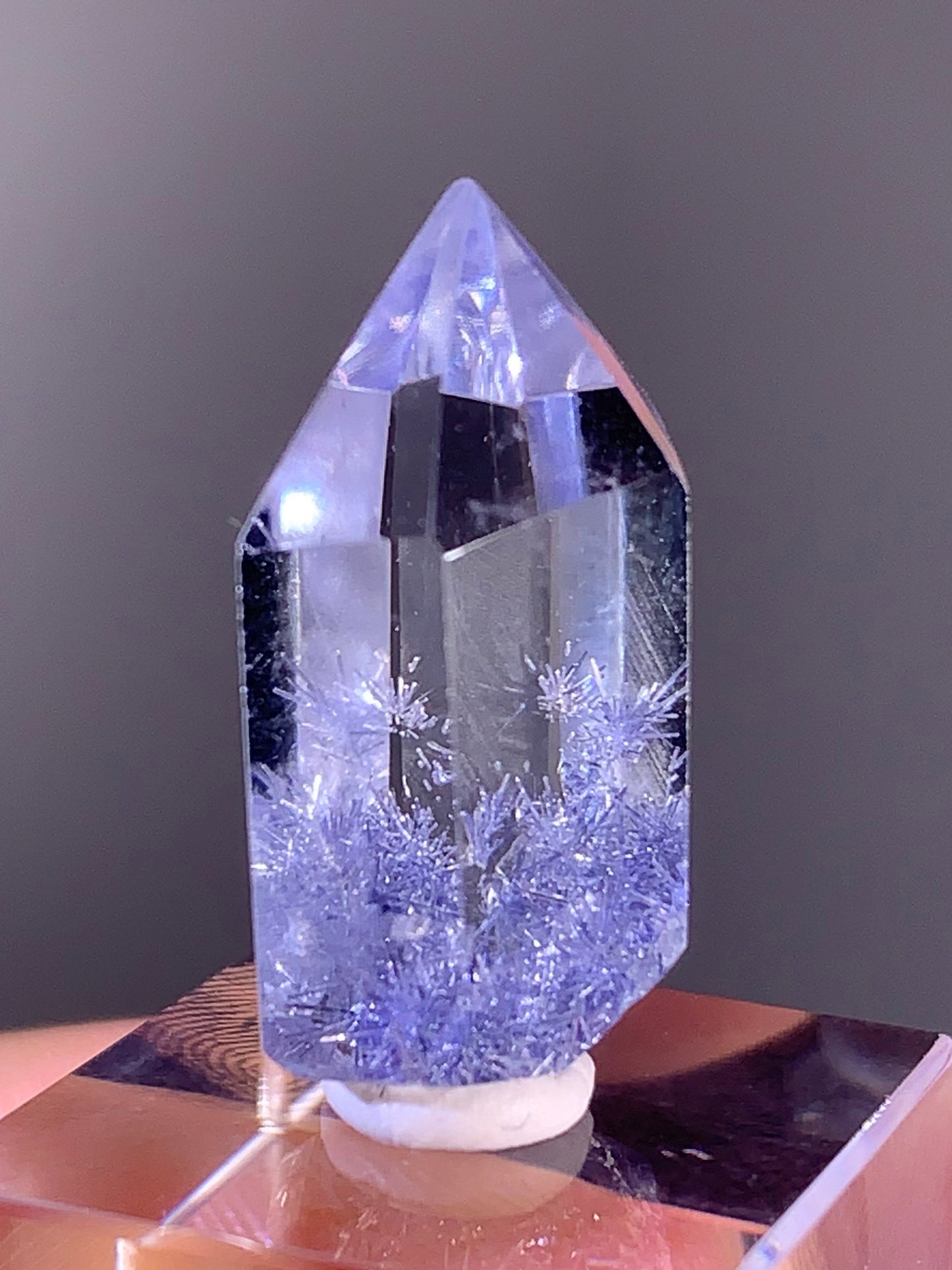 High-Quality Blue Dumortierite Quartz Tower from Brazil | Polished Crystal Point
