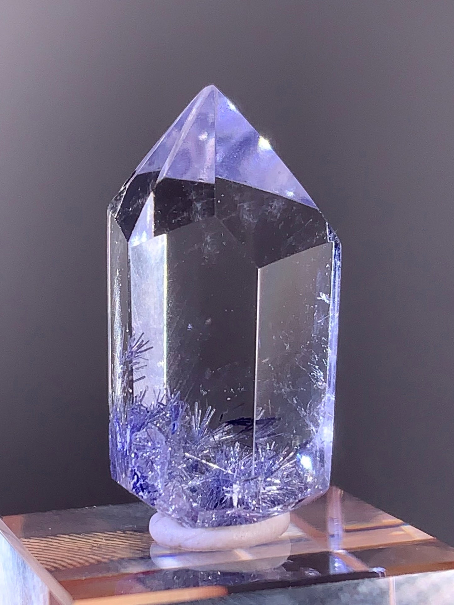 High-Quality Blue Dumortierite Quartz Tower from Brazil | Polished Crystal Point