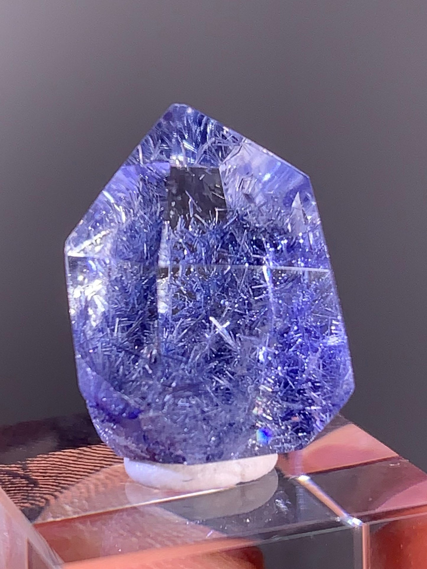 High-Quality Blue Dumortierite Quartz Tower from Brazil | Polished Crystal Point
