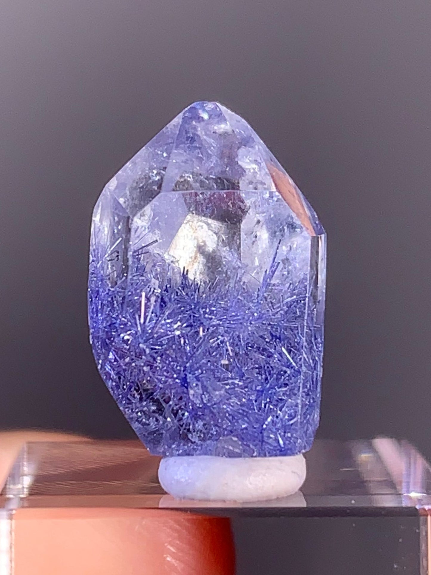 High-Quality Blue Dumortierite Quartz Tower from Brazil | Polished Crystal Point