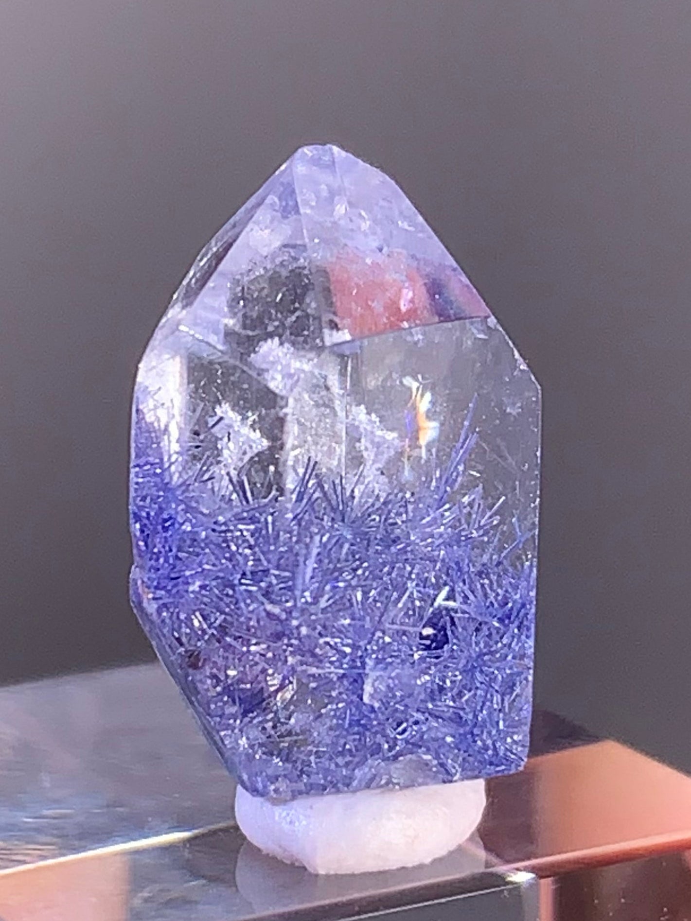High-Quality Blue Dumortierite Quartz Tower from Brazil | Polished Crystal Point