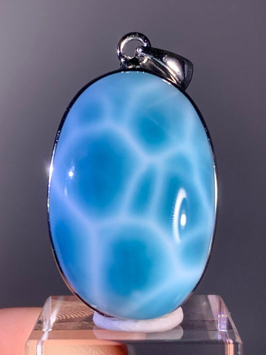 Top-Quality Larimar Pendant S925 Sterling Silver | Dominican Republic Gemstone
