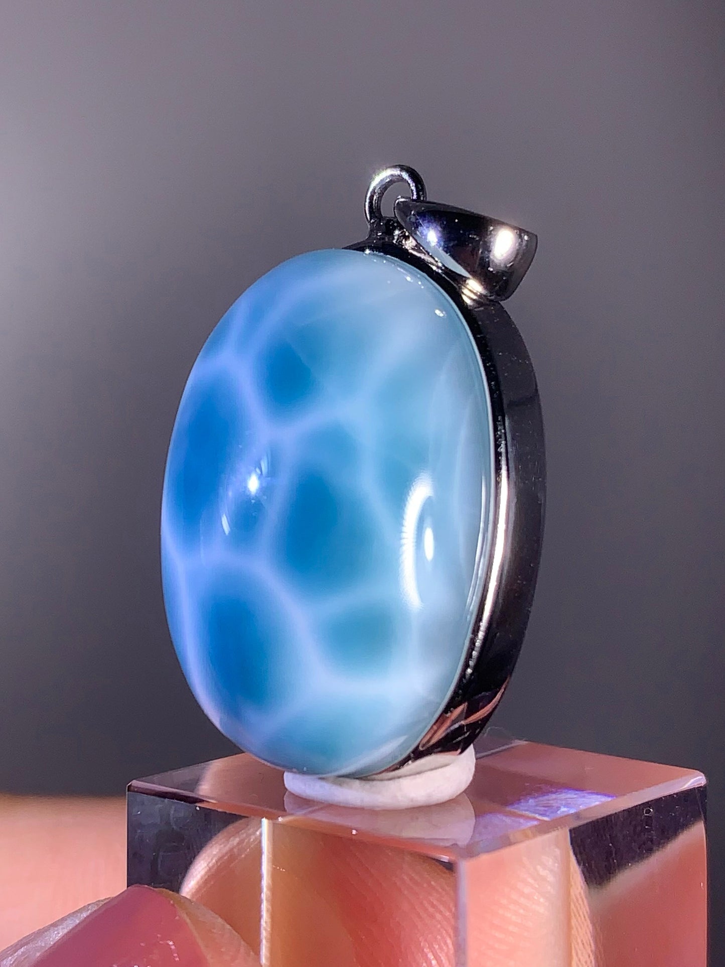 Top-Quality Larimar Pendant S925 Sterling Silver | Dominican Republic Gemstone