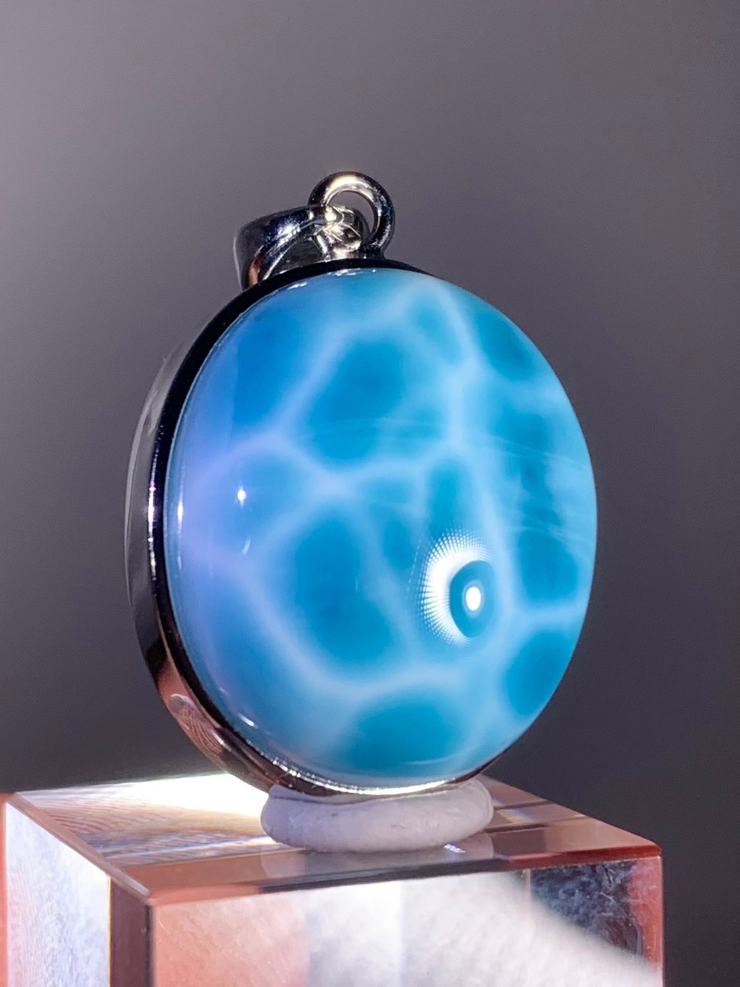Top-Quality Larimar Pendant S925 Sterling Silver | Dominican Republic Gemstone