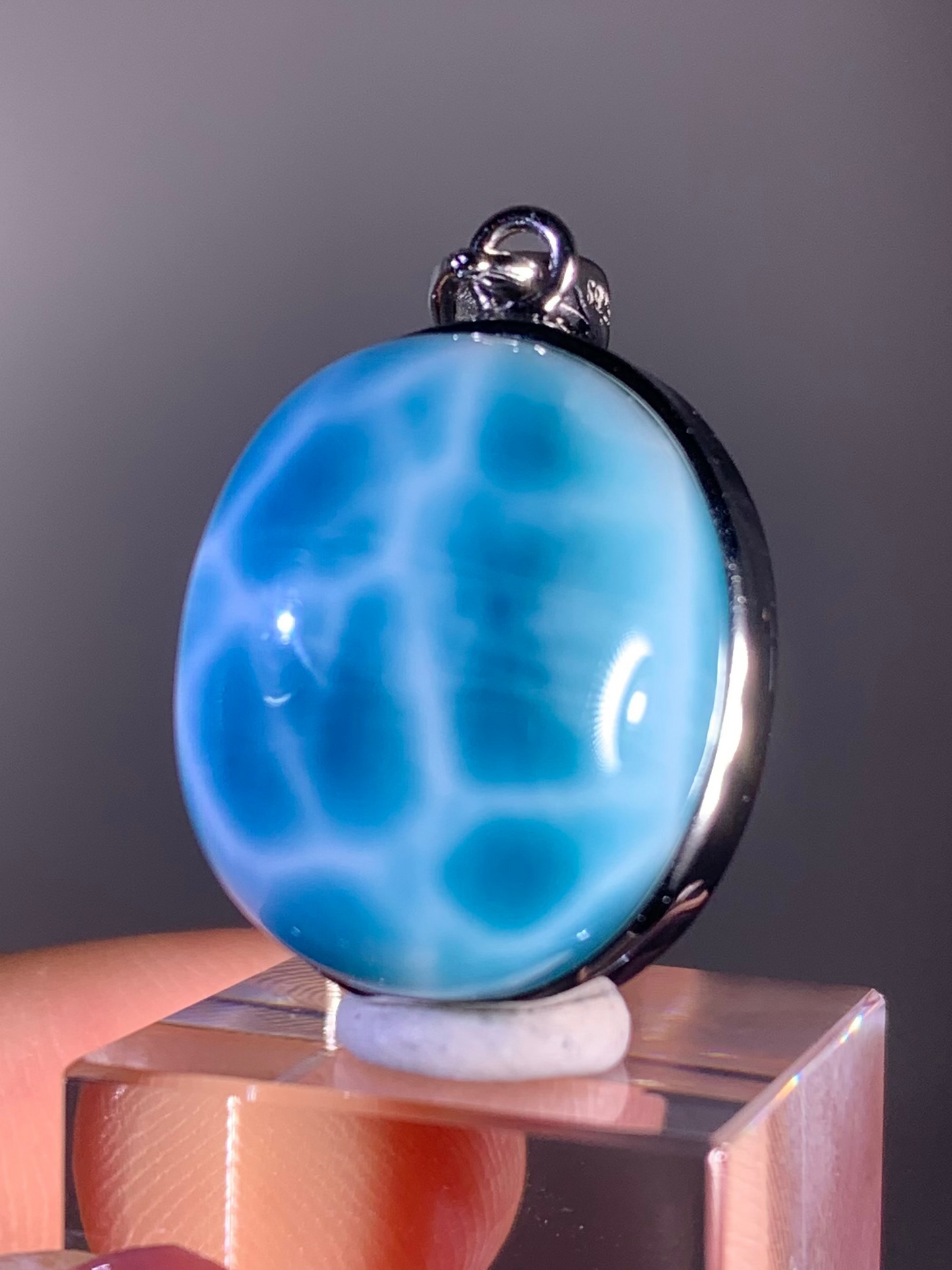Top-Quality Larimar Pendant S925 Sterling Silver | Dominican Republic Gemstone