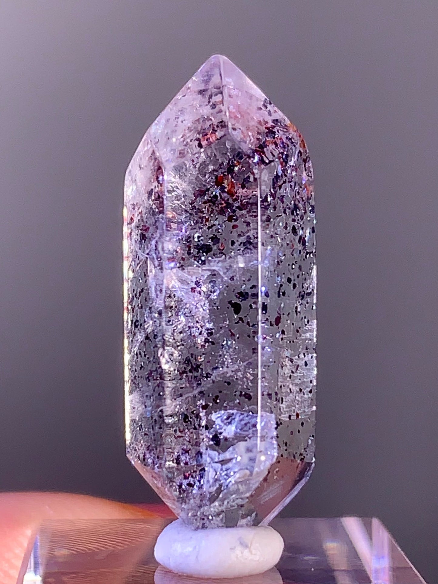 High-Quality Double-Terminated Sparkling Blood Red Hematite in Quartz – Madagascar