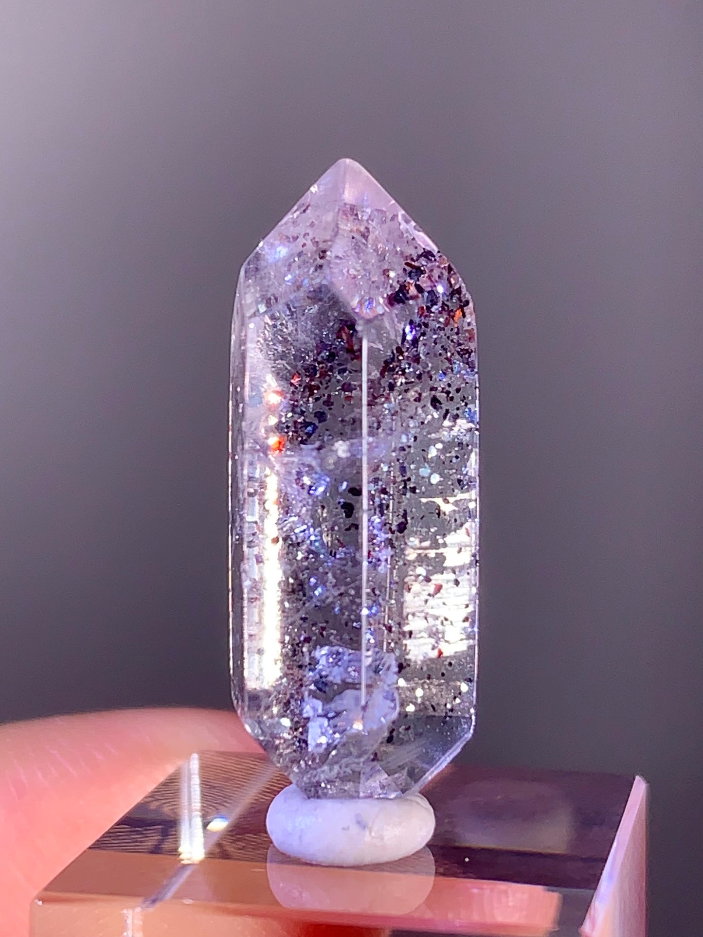 High-Quality Double-Terminated Sparkling Blood Red Hematite in Quartz – Madagascar