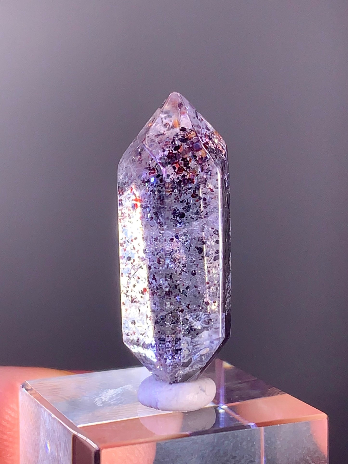 High-Quality Double-Terminated Sparkling Blood Red Hematite in Quartz – Madagascar