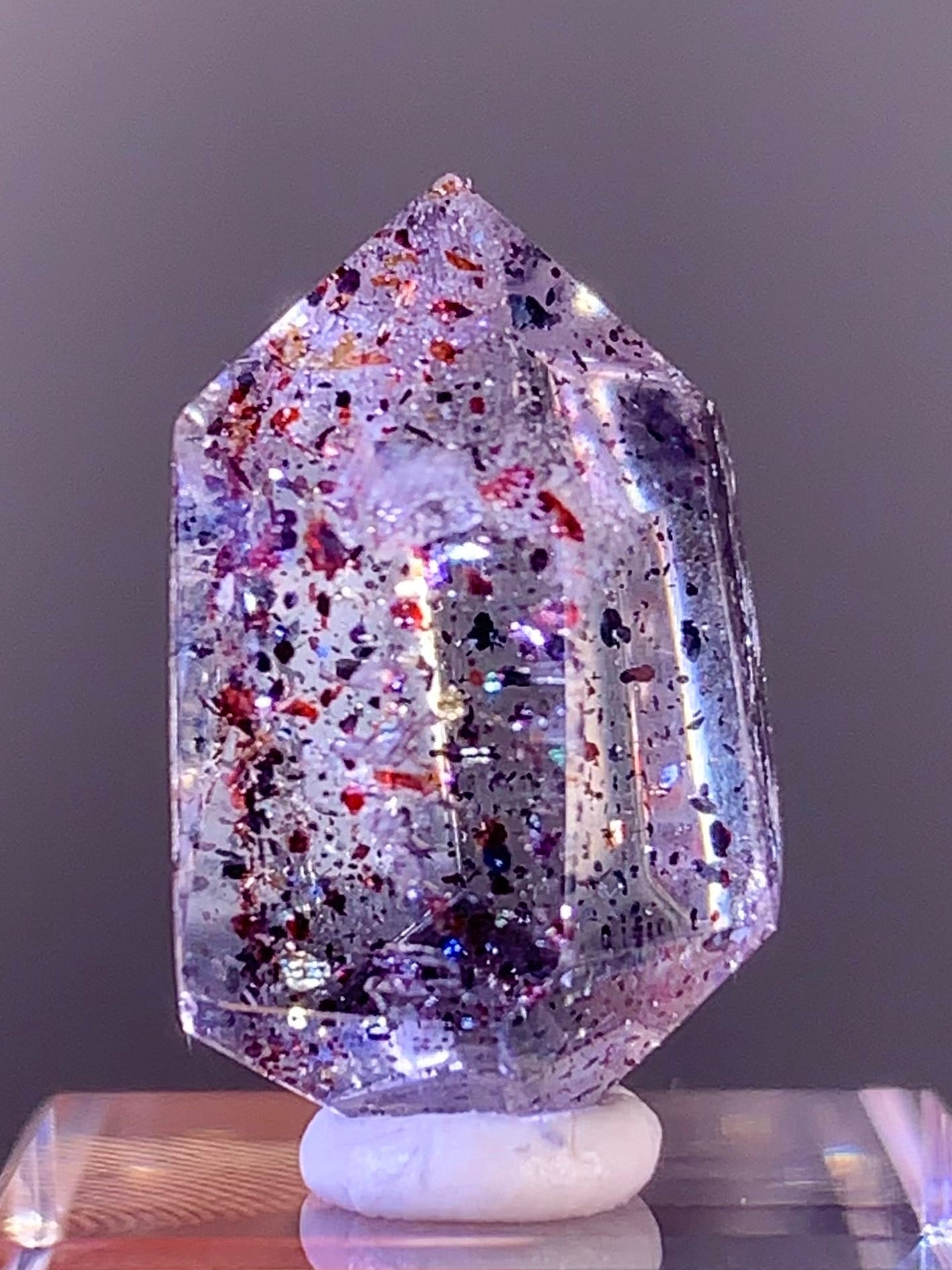 High-Quality Double-Terminated Sparkling Blood Red Hematite in Quartz – Madagascar