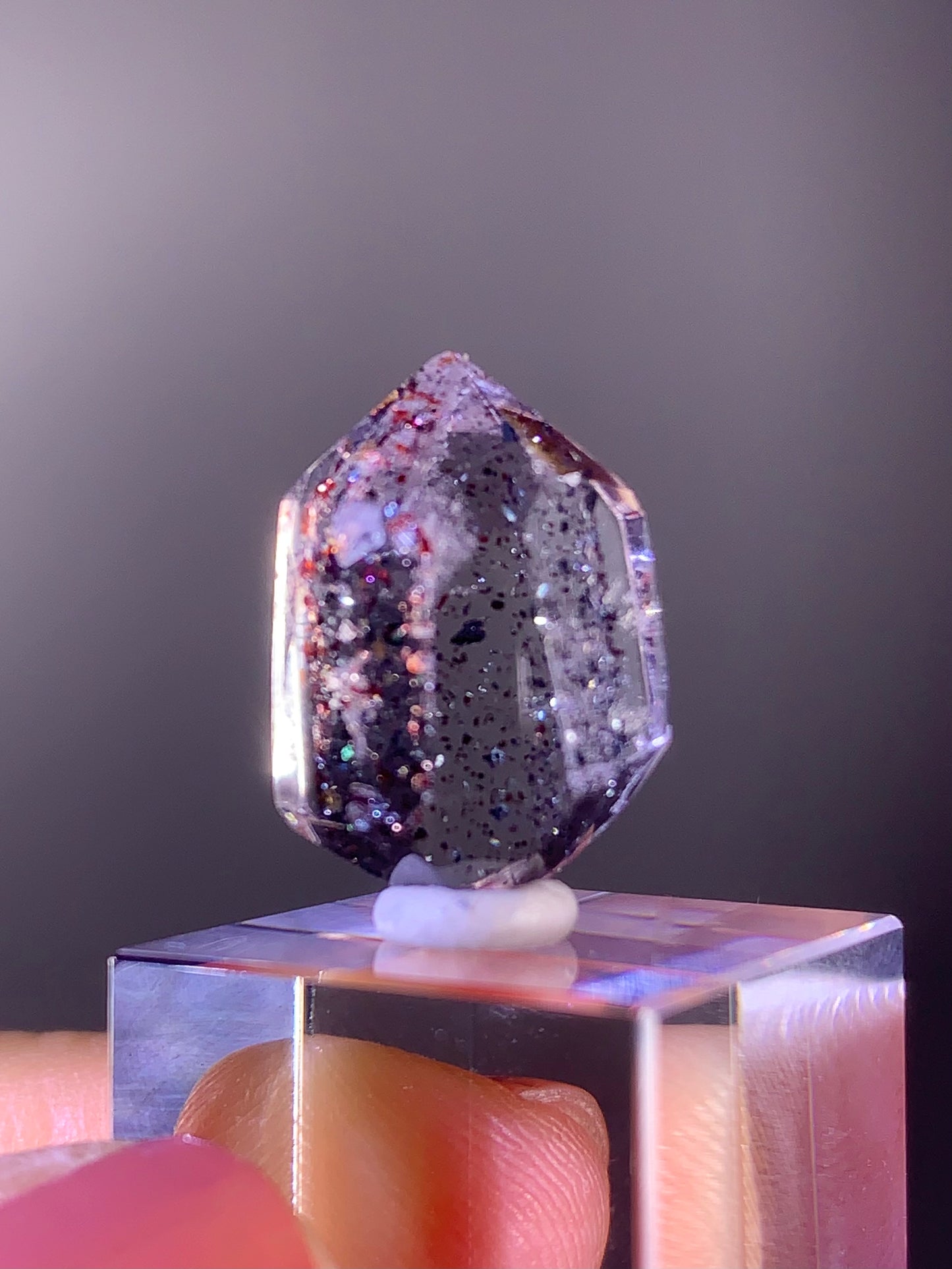 High-Quality Double-Terminated Sparkling Blood Red Hematite in Quartz – Madagascar