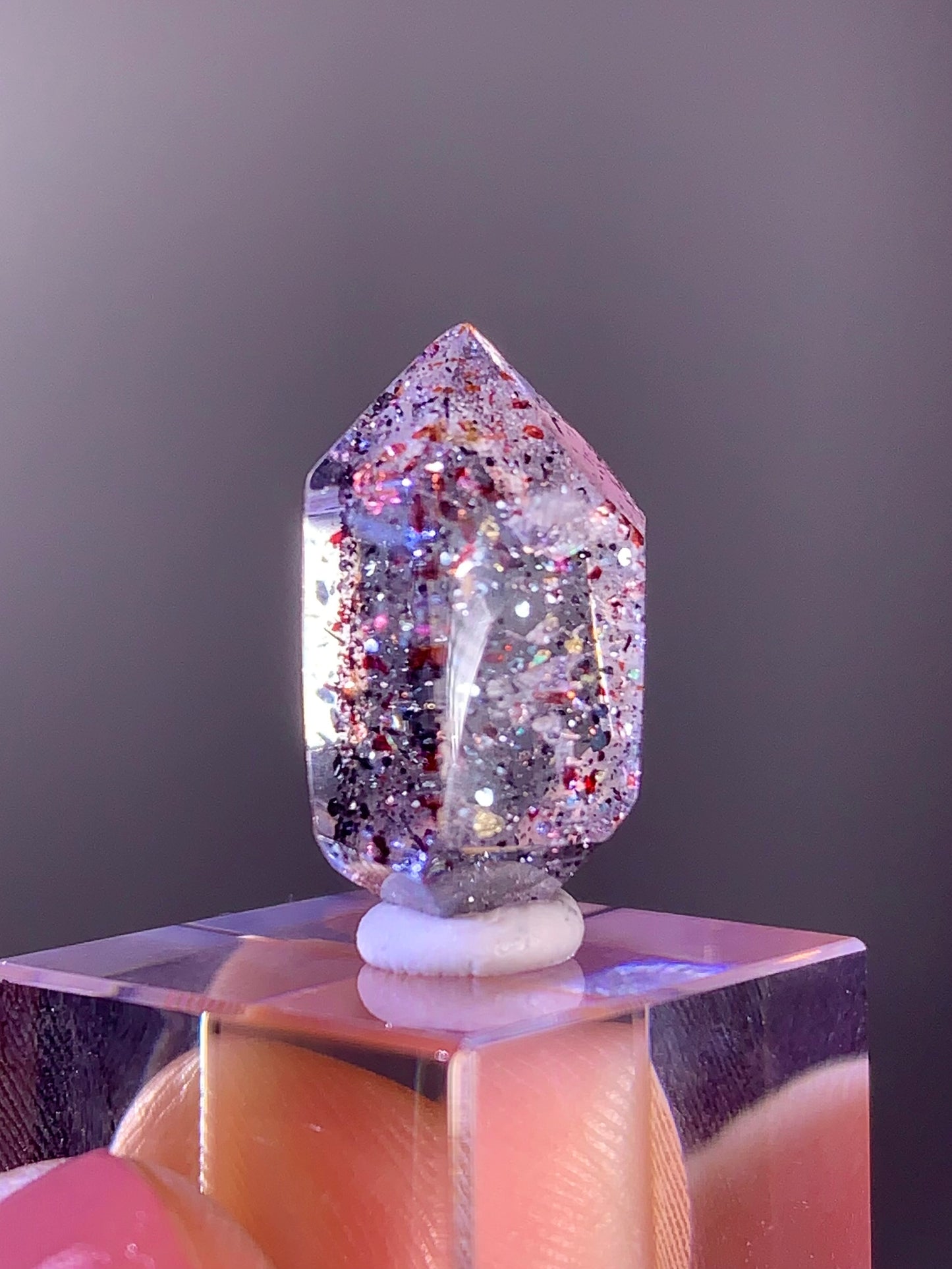 High-Quality Double-Terminated Sparkling Blood Red Hematite in Quartz – Madagascar