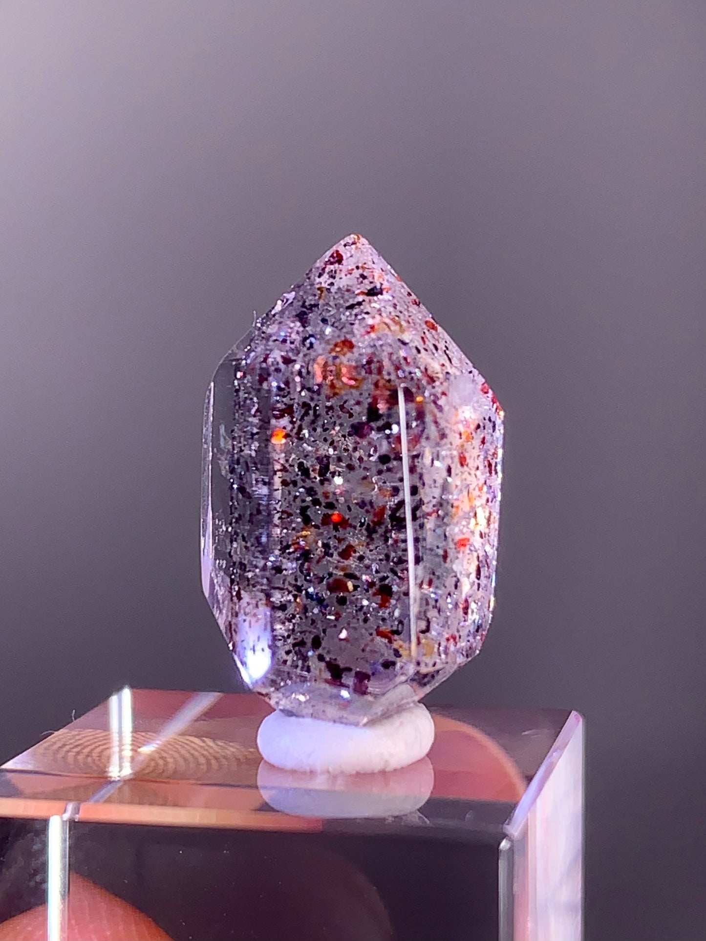 High-Quality Double-Terminated Sparkling Blood Red Hematite in Quartz – Madagascar