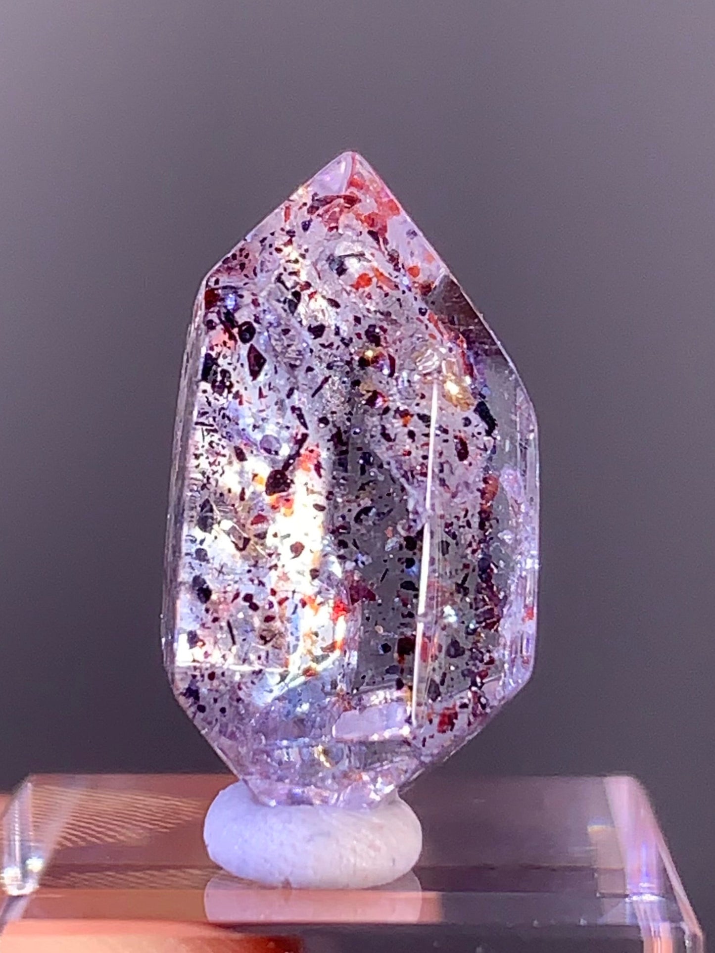 High-Quality Double-Terminated Sparkling Blood Red Hematite in Quartz – Madagascar