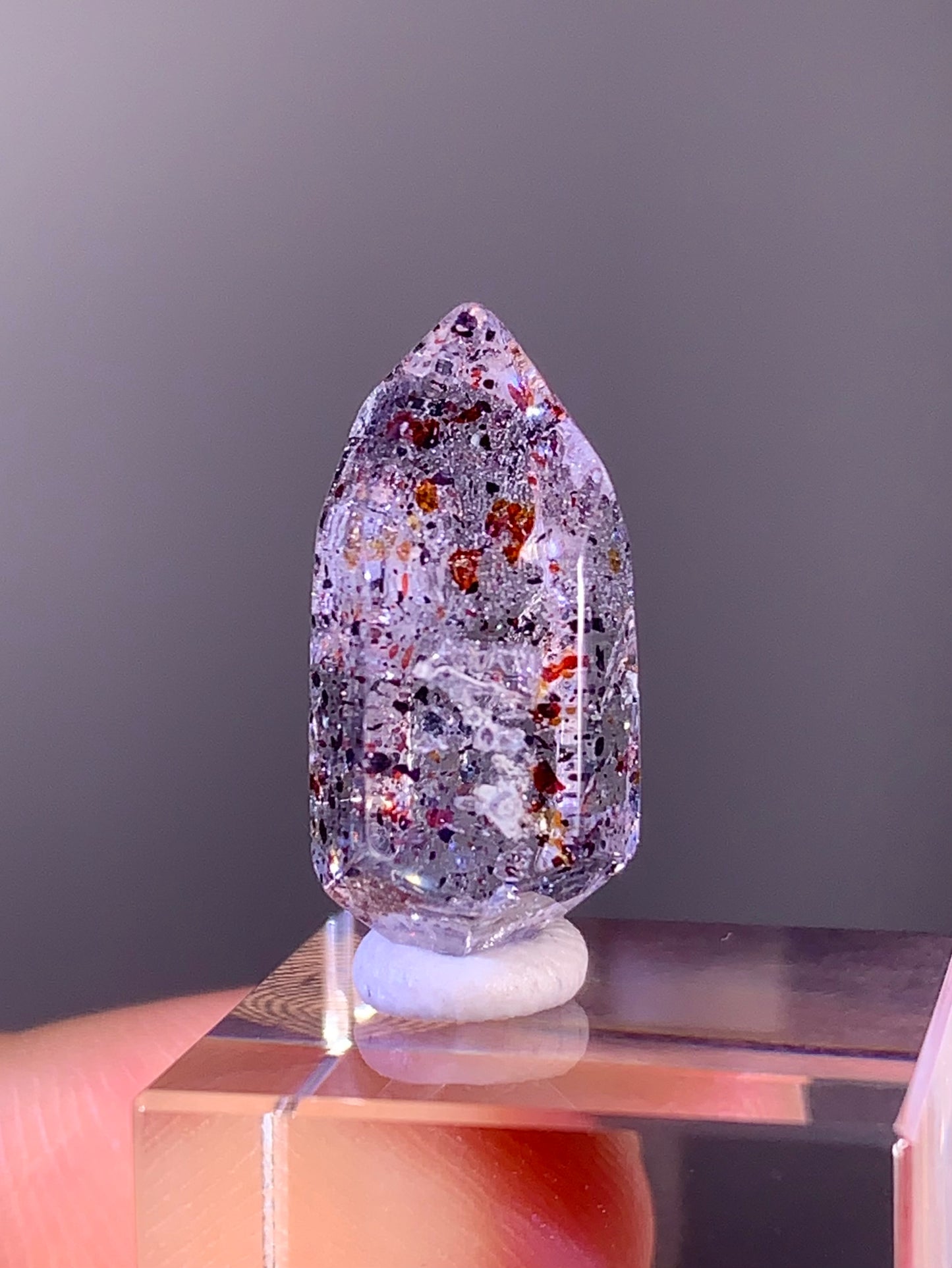 High-Quality Double-Terminated Sparkling Blood Red Hematite in Quartz – Madagascar