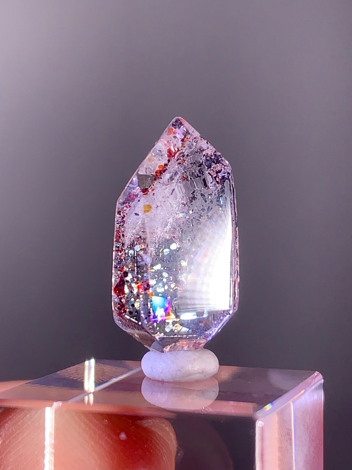 High-Quality Double-Terminated Sparkling Blood Red Hematite in Quartz – Madagascar