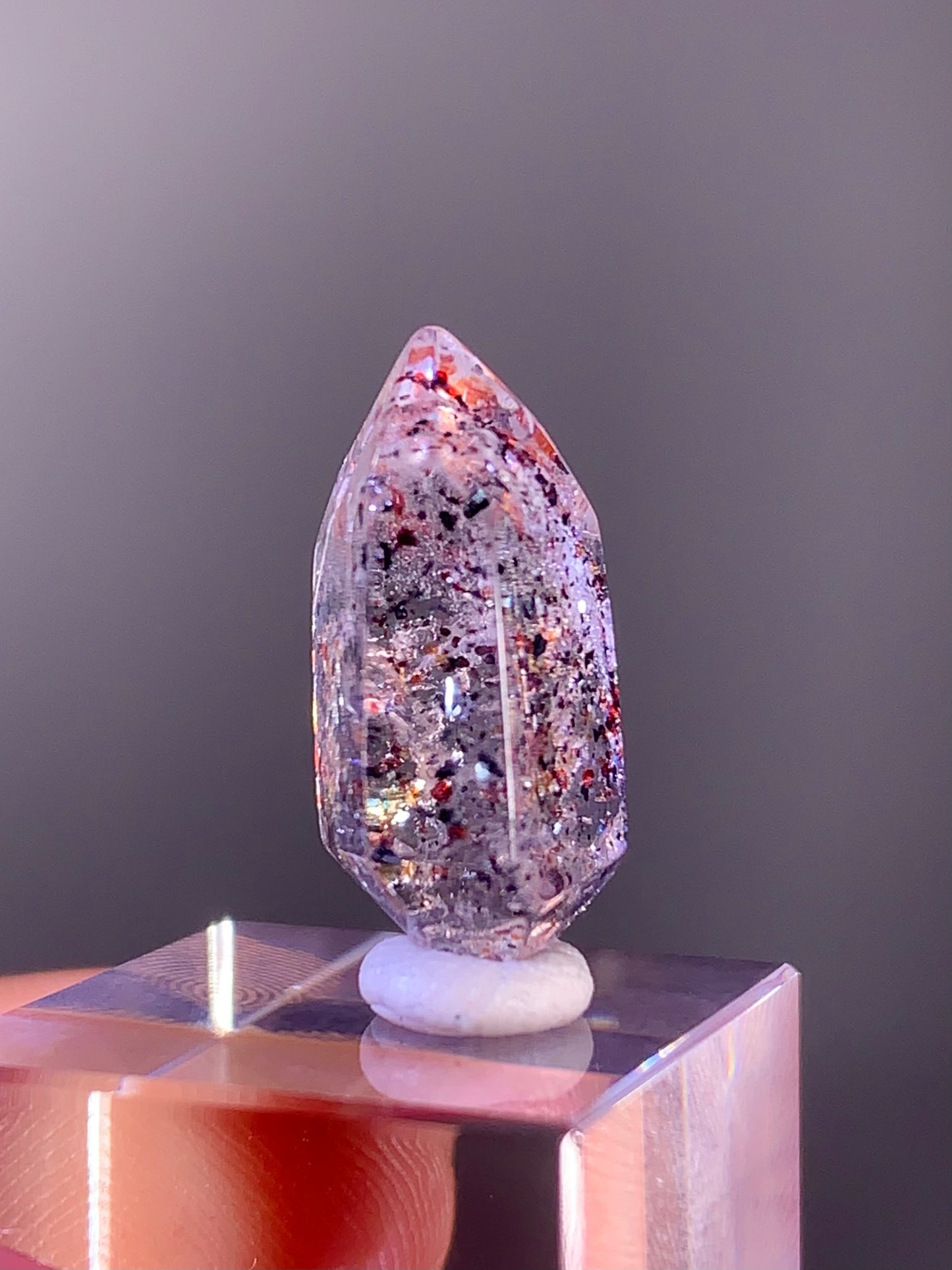 High-Quality Double-Terminated Sparkling Blood Red Hematite in Quartz – Madagascar