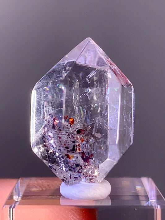 High-Quality Double-Terminated Sparkling Blood Red Hematite in Quartz – Madagascar