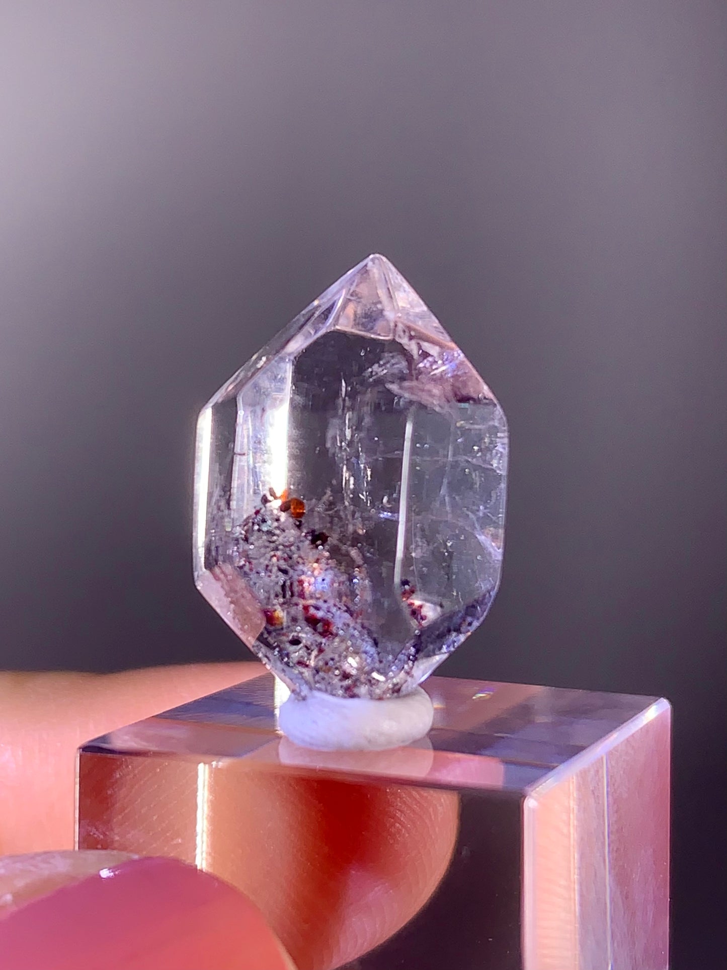 High-Quality Double-Terminated Sparkling Blood Red Hematite in Quartz – Madagascar