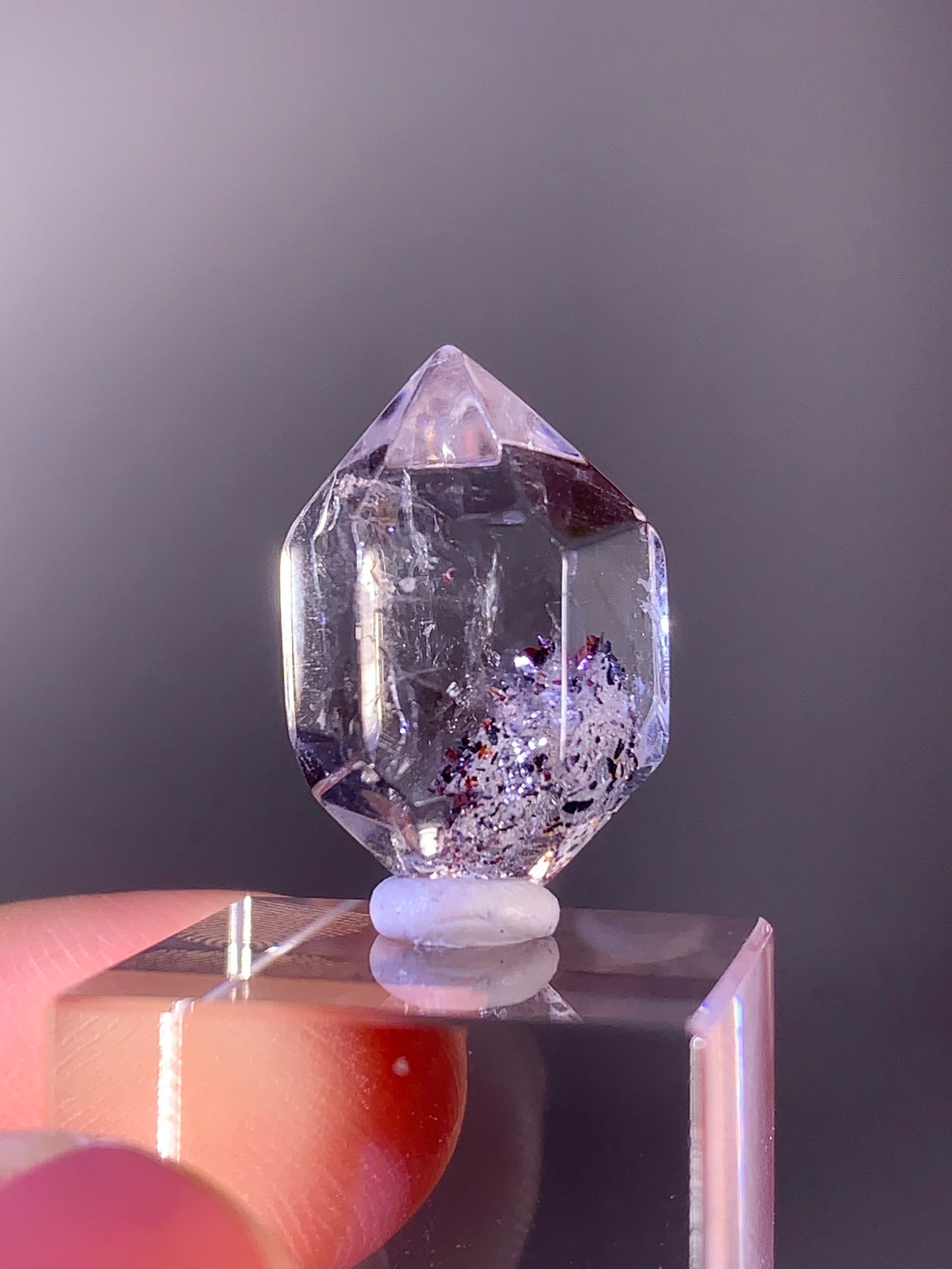 High-Quality Double-Terminated Sparkling Blood Red Hematite in Quartz – Madagascar