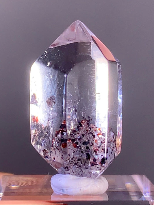 High-Quality Double-Terminated Sparkling Blood Red Hematite in Quartz – Madagascar