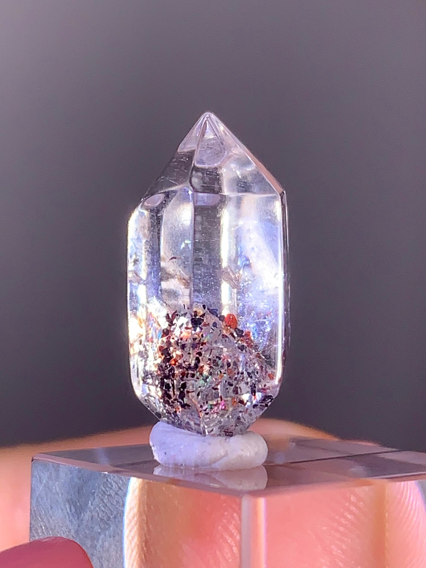 High-Quality Double-Terminated Sparkling Blood Red Hematite in Quartz – Madagascar