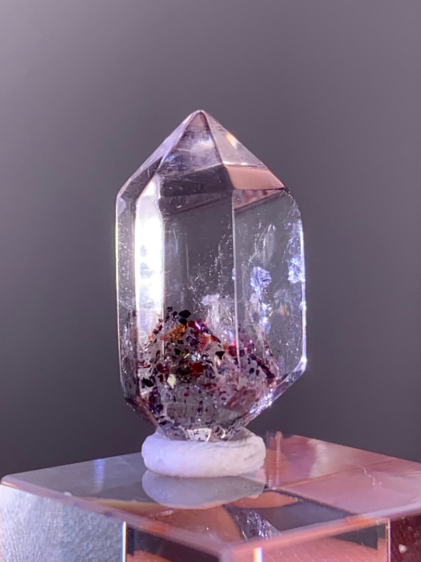High-Quality Double-Terminated Sparkling Blood Red Hematite in Quartz – Madagascar