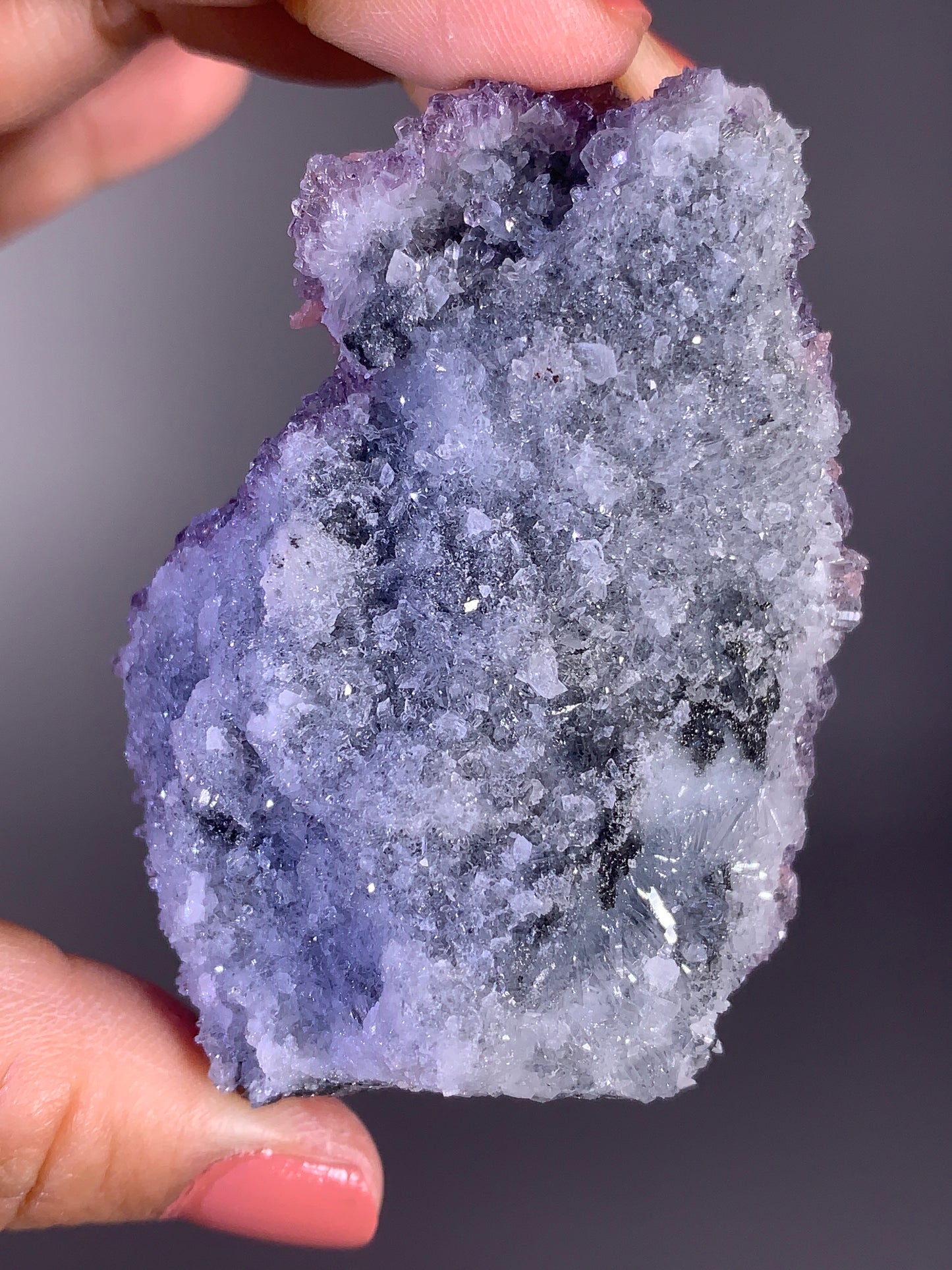 High-Quality Pink Petal Rhodochrosite with Purple Fluorite | Rare Natural Mineral Specimen