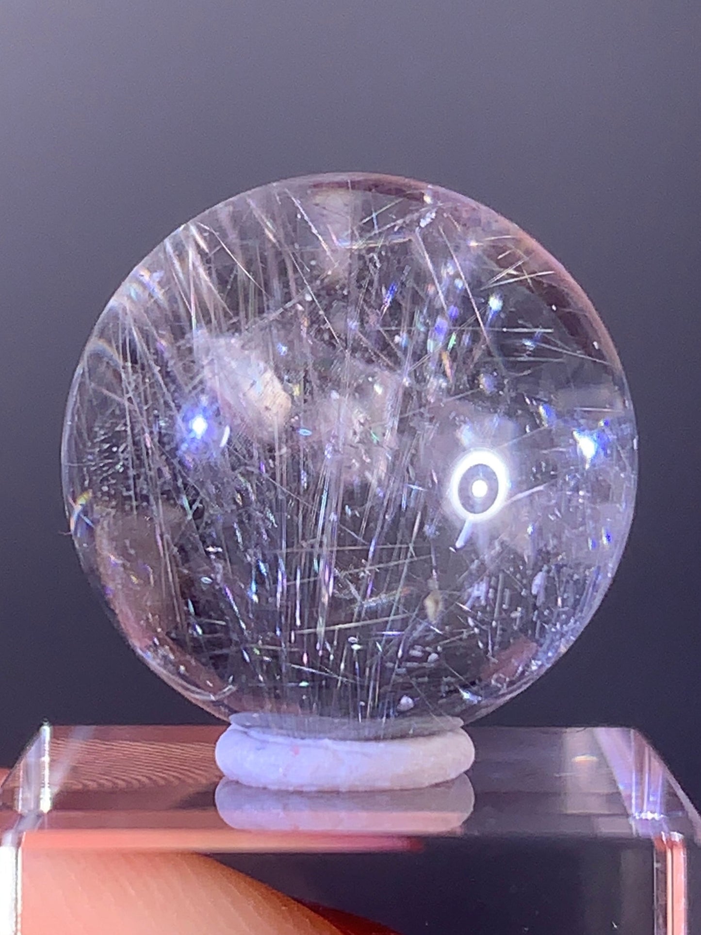 Collector’s Double Terminated Quartz in Quartz with Silver Rutile Sphere from Brazil