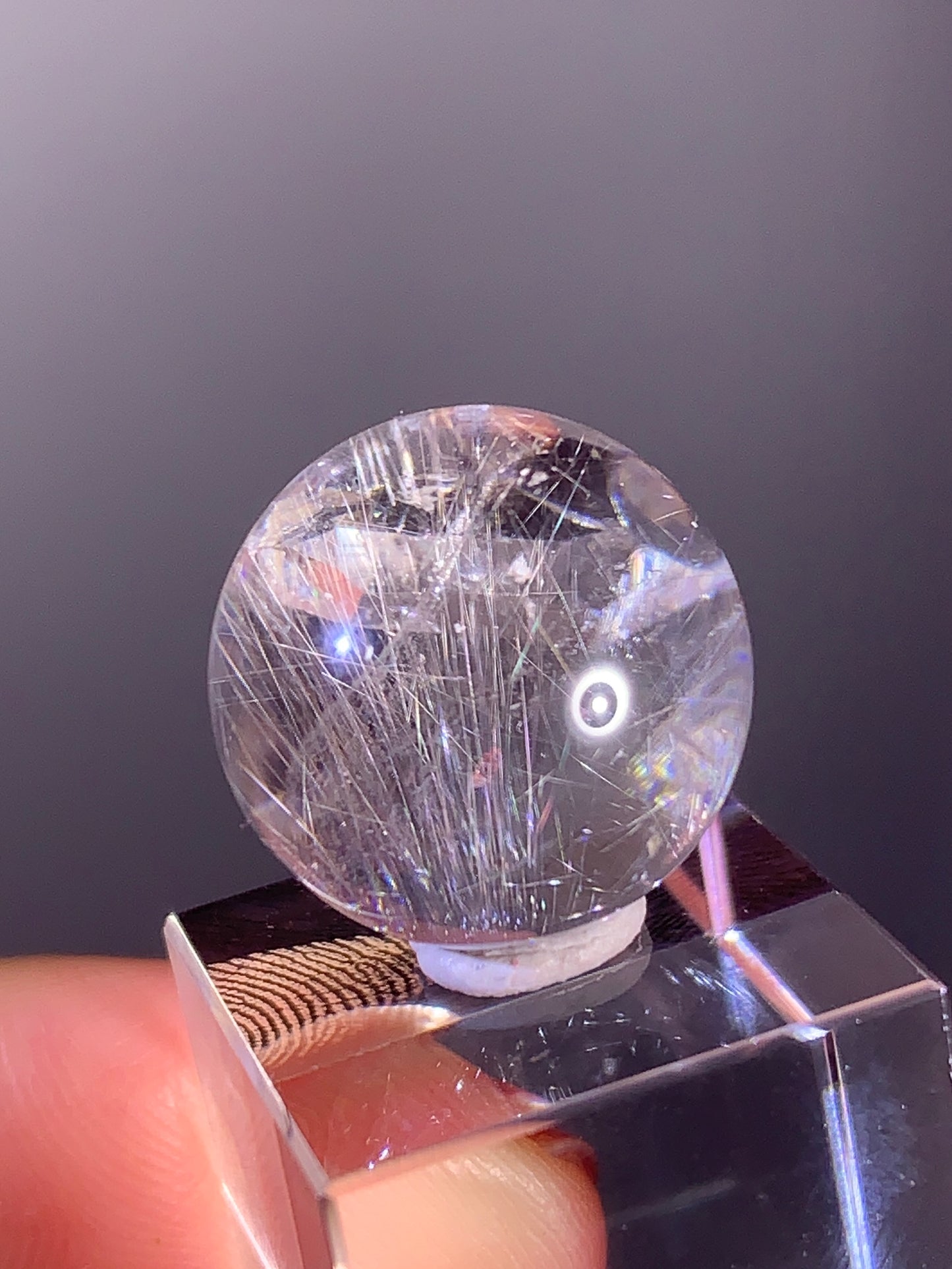 Collector’s Double Terminated Quartz in Quartz with Silver Rutile Sphere from Brazil