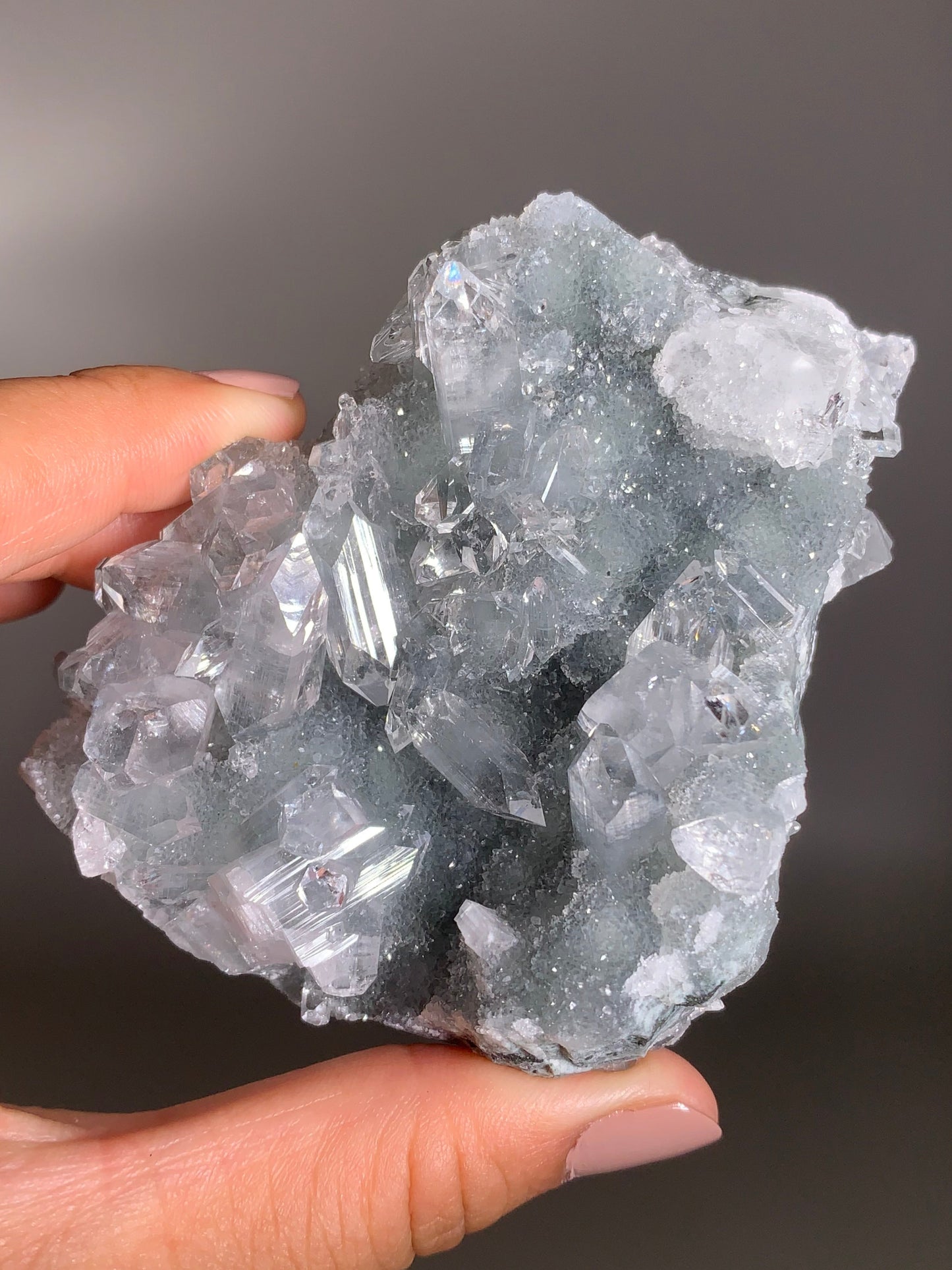 Diamond Apophyllite With Blue Chalcedony