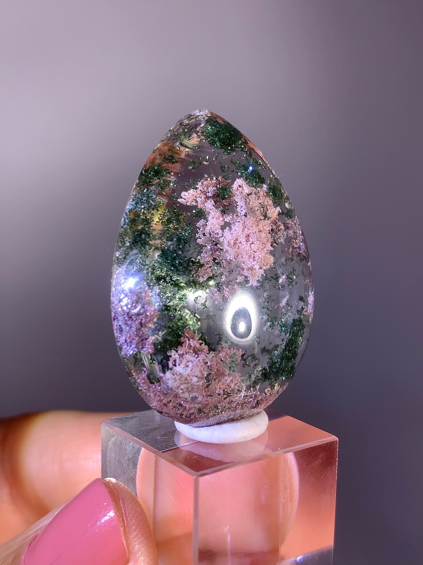 High-Grade Four Season Garden Quartz Polished Teardrop from Brazil