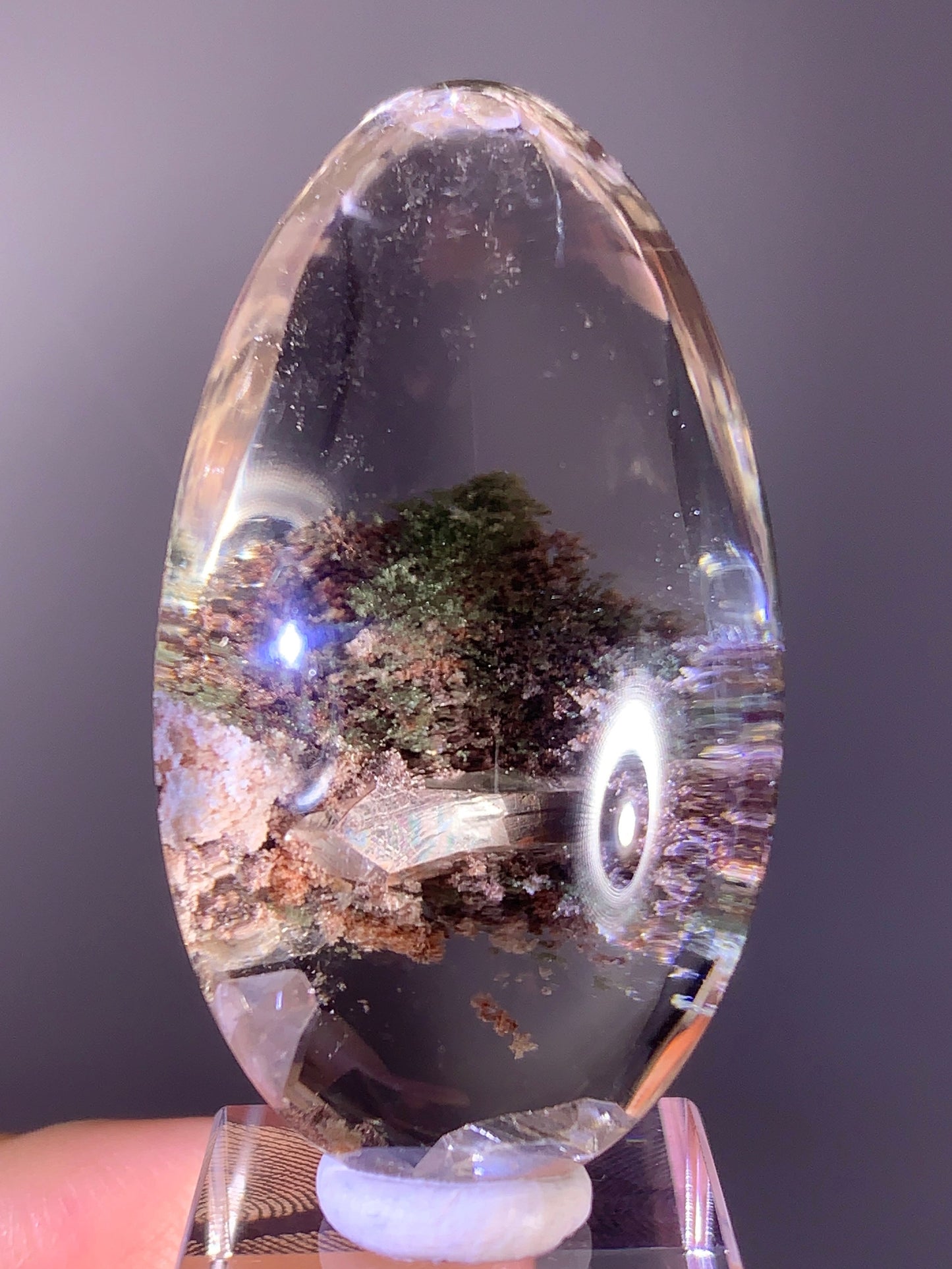High-Grade Four Season Garden Quartz with Quartz in Quartz Polished Teardrop from Brazil