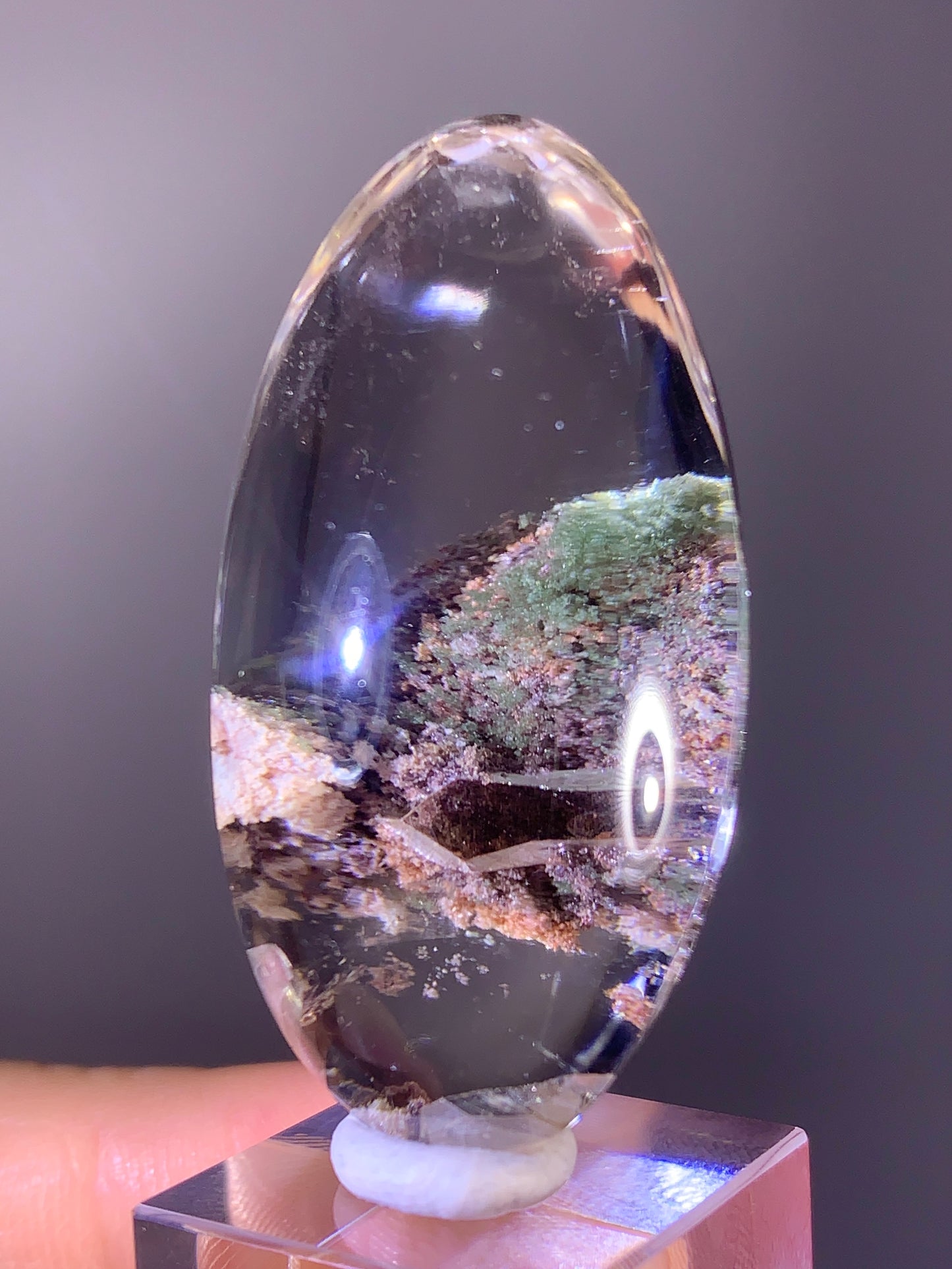 High-Grade Four Season Garden Quartz with Quartz in Quartz Polished Teardrop from Brazil