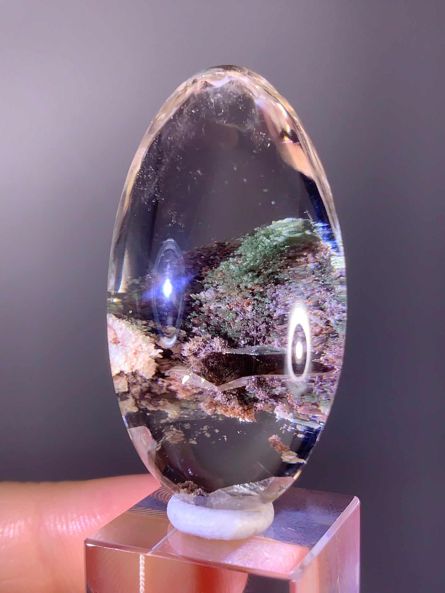 High-Grade Four Season Garden Quartz with Quartz in Quartz Polished Teardrop from Brazil