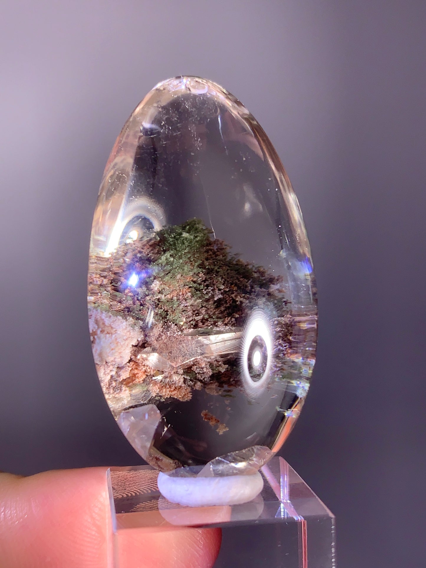 High-Grade Four Season Garden Quartz with Quartz in Quartz Polished Teardrop from Brazil