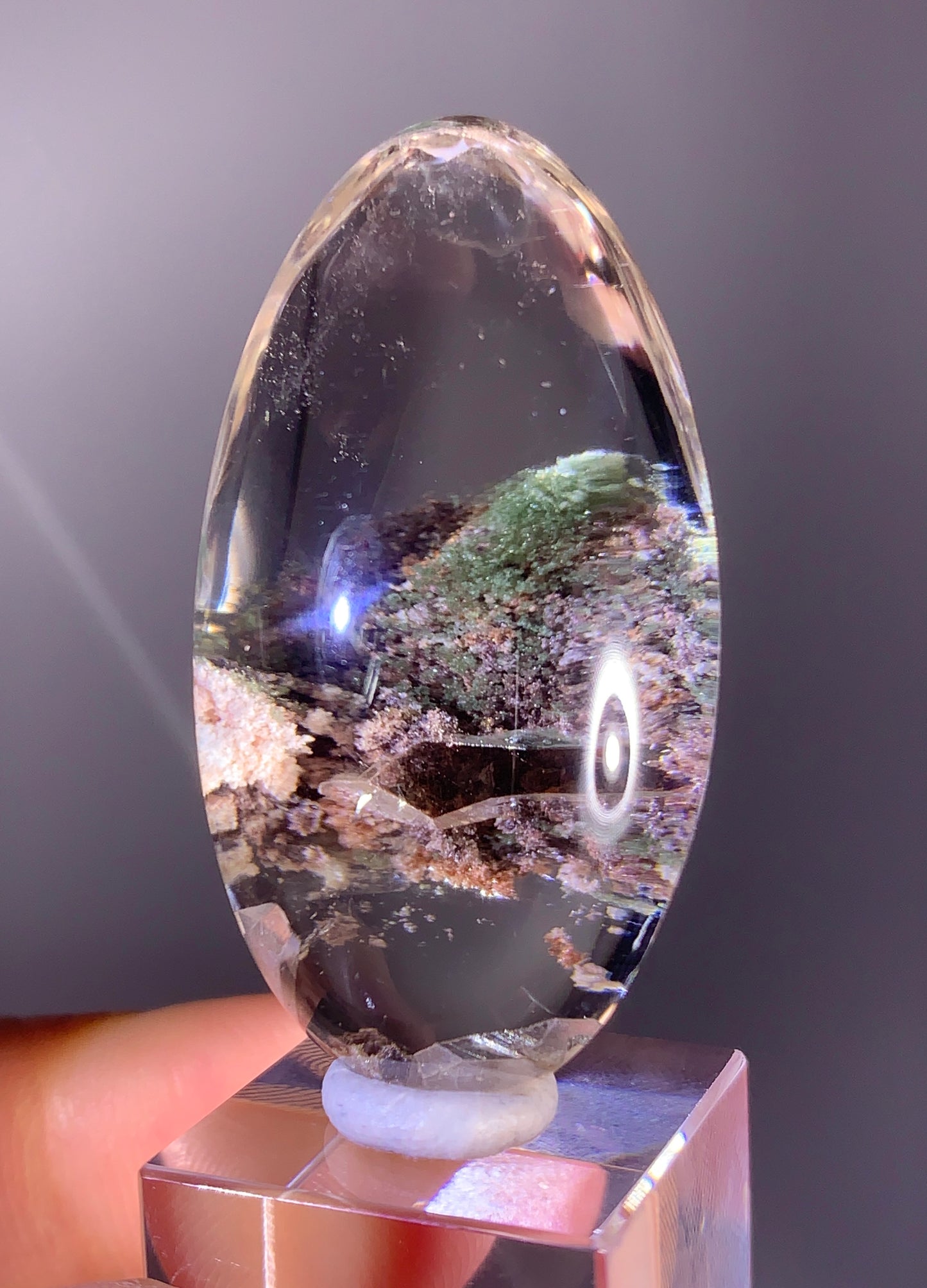 High-Grade Four Season Garden Quartz with Quartz in Quartz Polished Teardrop from Brazil