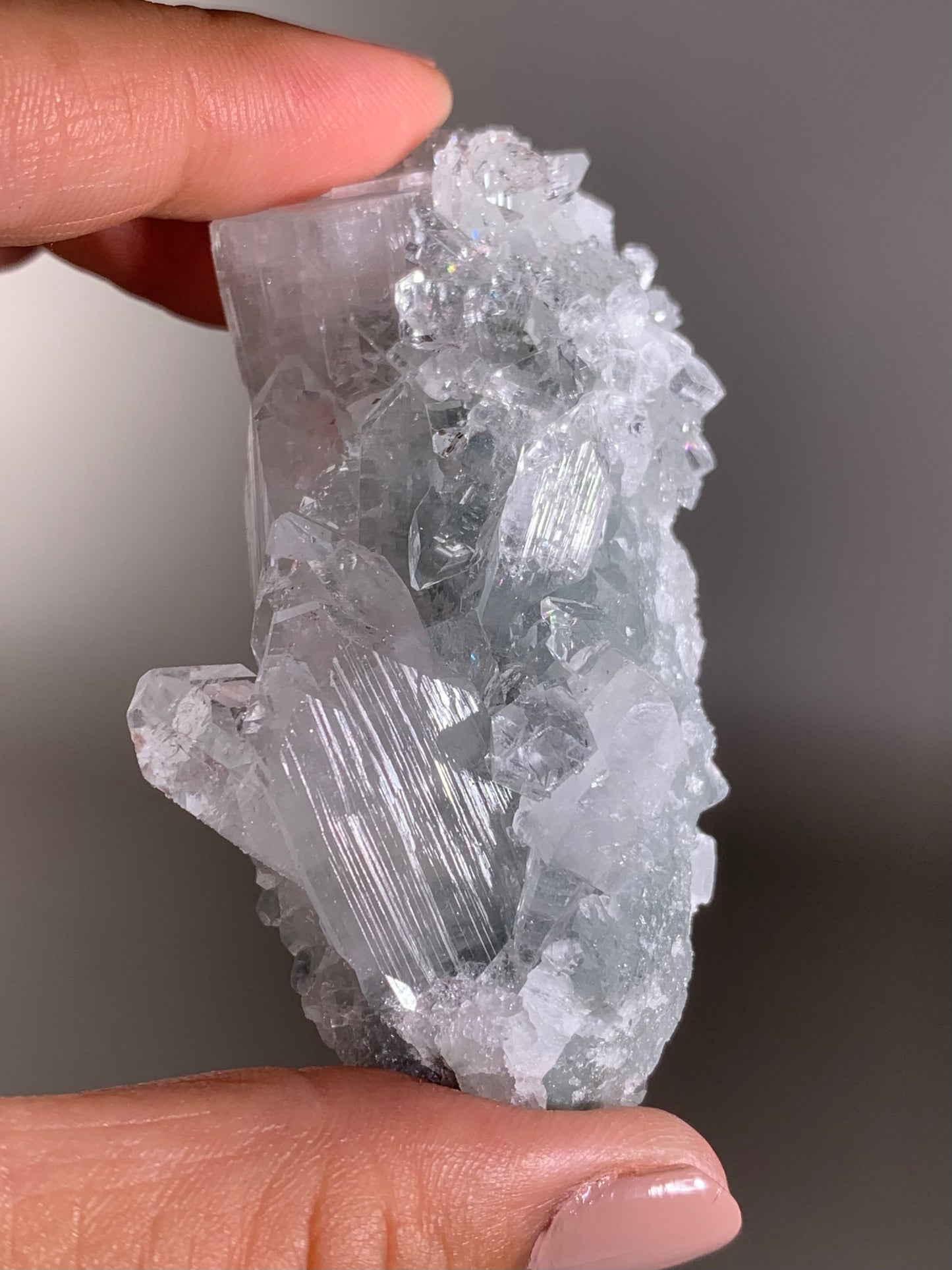 Diamond Apophyllite With Blue Chalcedony Specimen