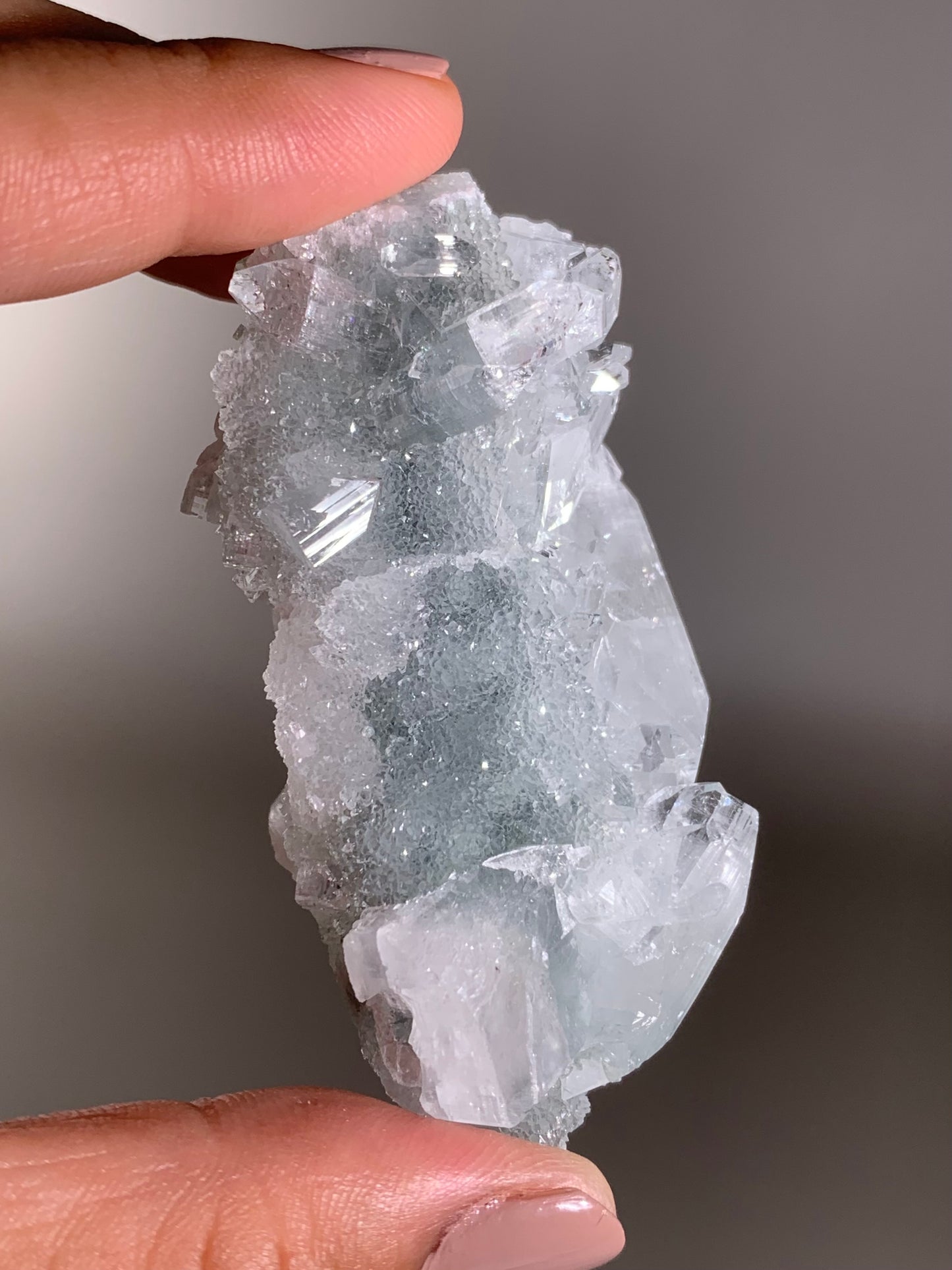Diamond Apophyllite With Blue Chalcedony Specimen