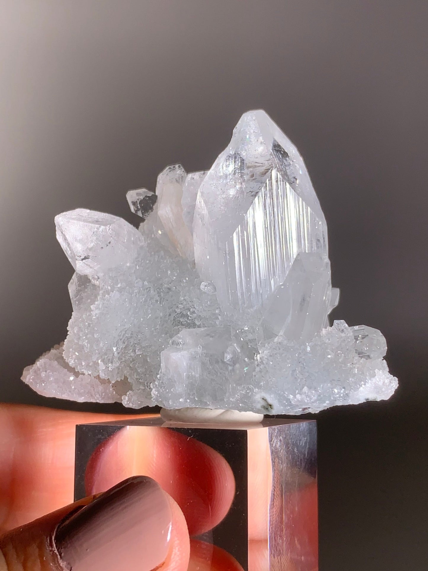 Diamond Apophyllite With Blue Chalcedony Specimen