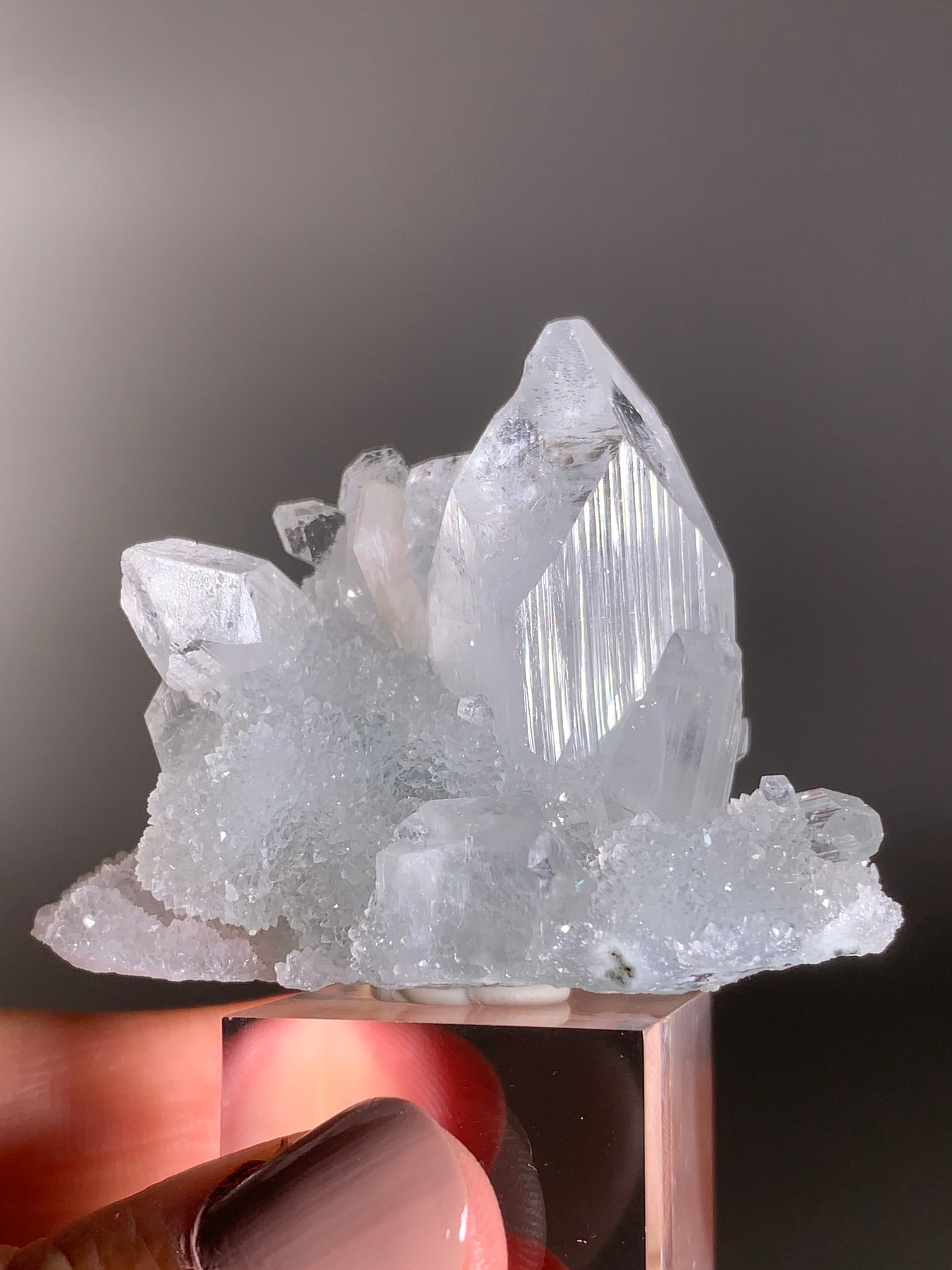 Diamond Apophyllite With Blue Chalcedony Specimen